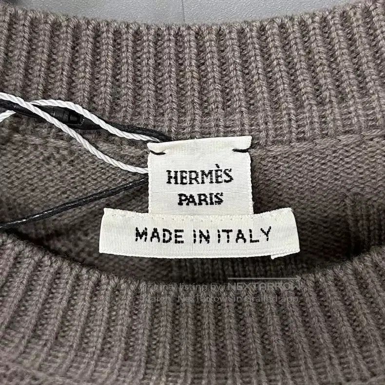 Hermes Hermes Brown Wool Herringbone H-Neck Sweater Size XS / US 0-2 / IT 36-38 - 5 Thumbnail