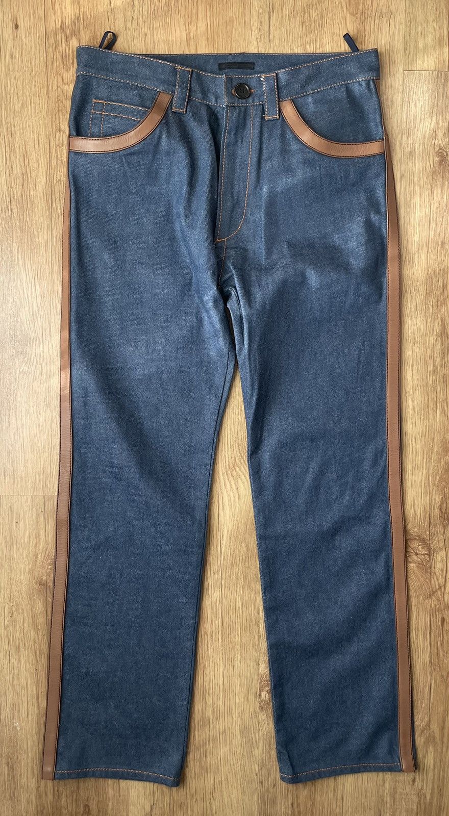 Prada Prada Lather Denim Pants Size US 32 / EU 48 - 1 Thumbnail