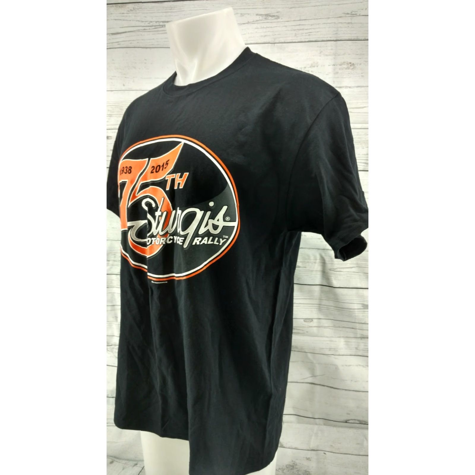 Gildan Sturgis Black Hills Motorcycle Rally South Dakota 75th Anniversary Shirt Large Shirt Mens Black 100% Cotton Graphic Tee T-Shirt Size US L / EU 52-54 / 3 - 2 Thumbnail