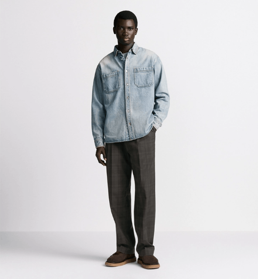 Dior o1w1db11025 513D59 Overshirt with Checkered Interior in Blue Size US L / EU 52-54 / 3 - 4 Thumbnail