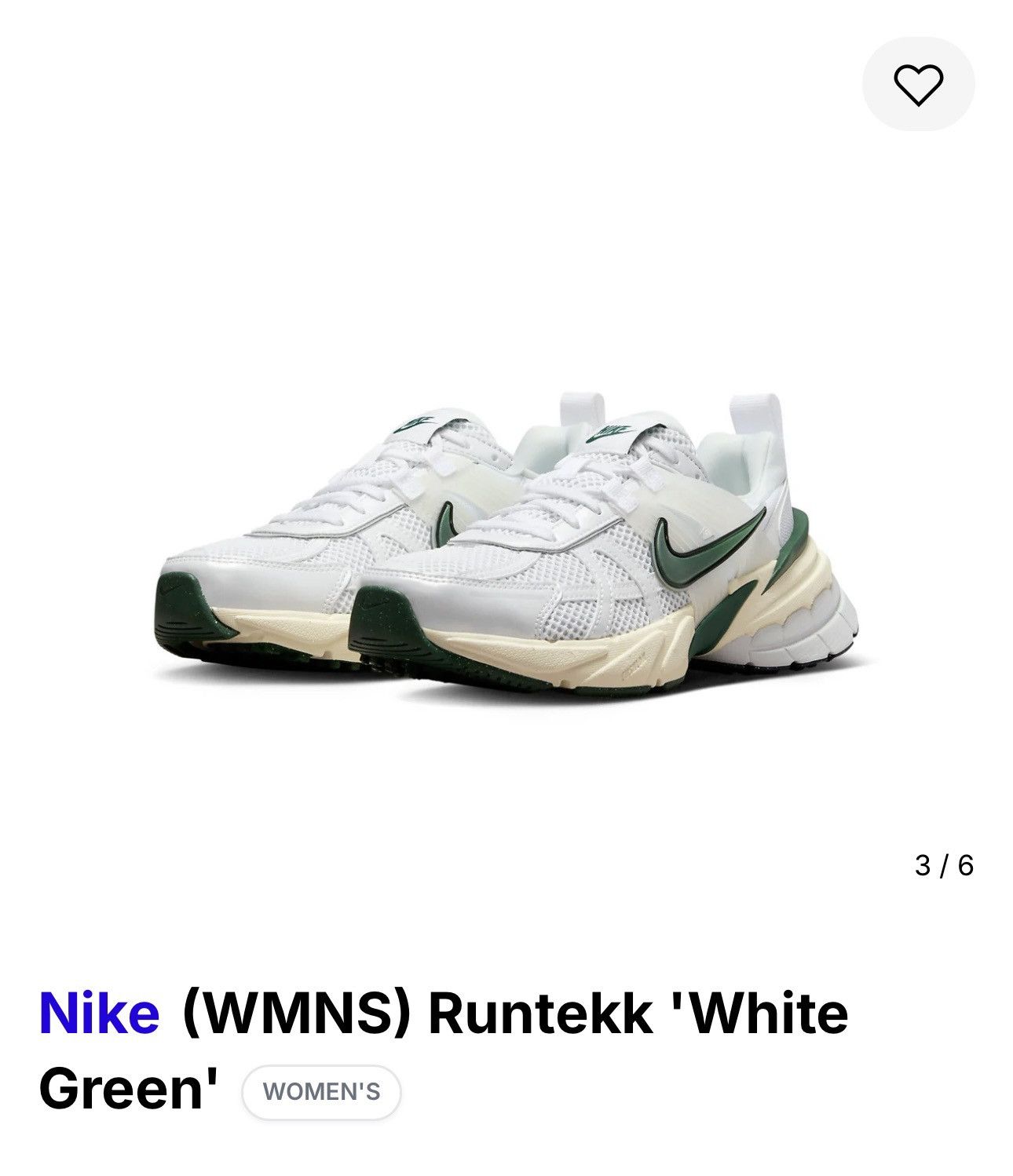 Nike Nike Runtekk “White and Green” Size US 6 / IT 36 - 1 Thumbnail