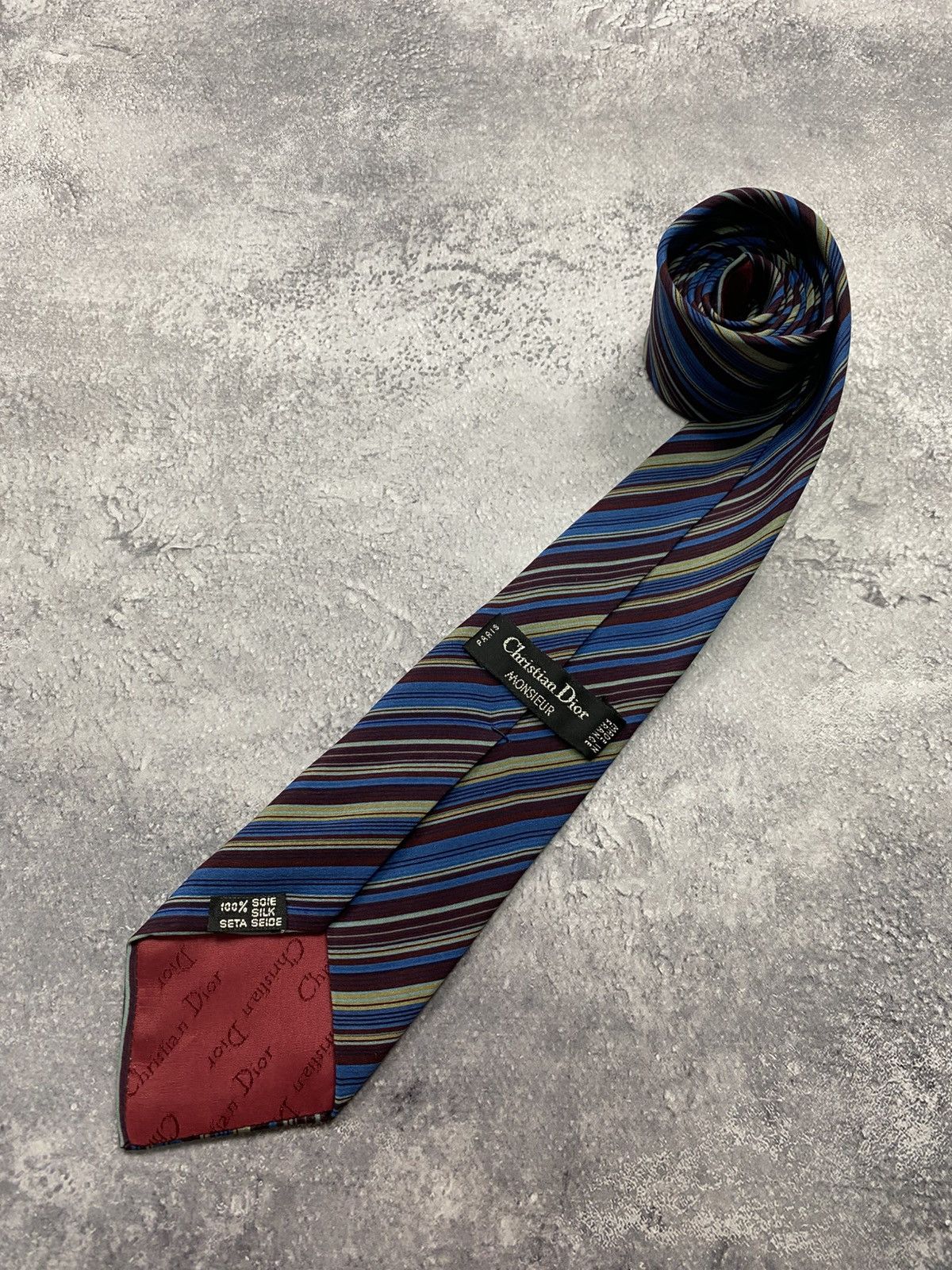 Christian Dior Monsieur CD Christian Dior Monsieur Silk Tie Vintage France ties rare Size ONE SIZE - 1 Thumbnail