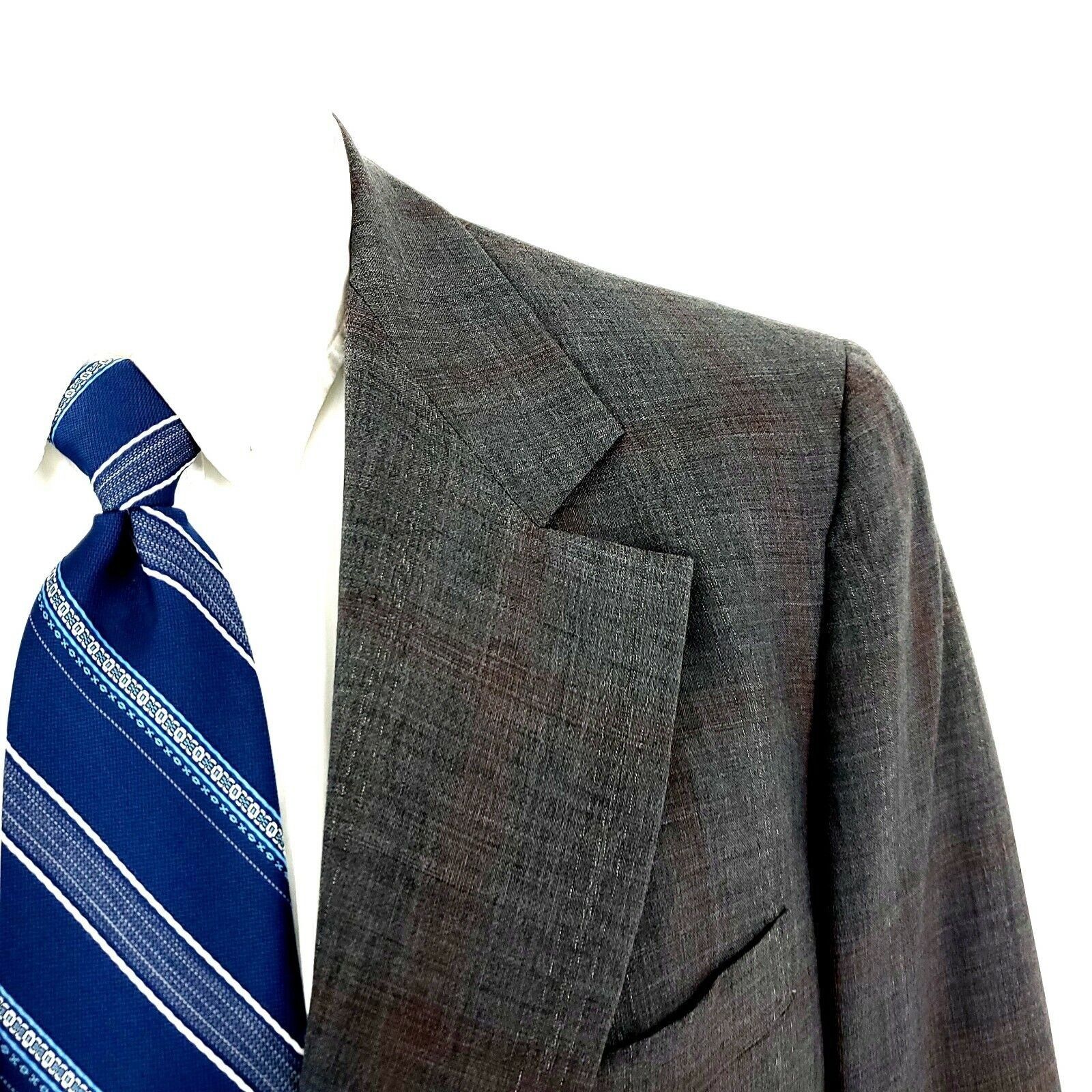 Hart Schaffner Marx Hart Schaffner Marx Wool 2 Button Blazer 40R Gray W/ Red Win Size 40R - 2 Thumbnail