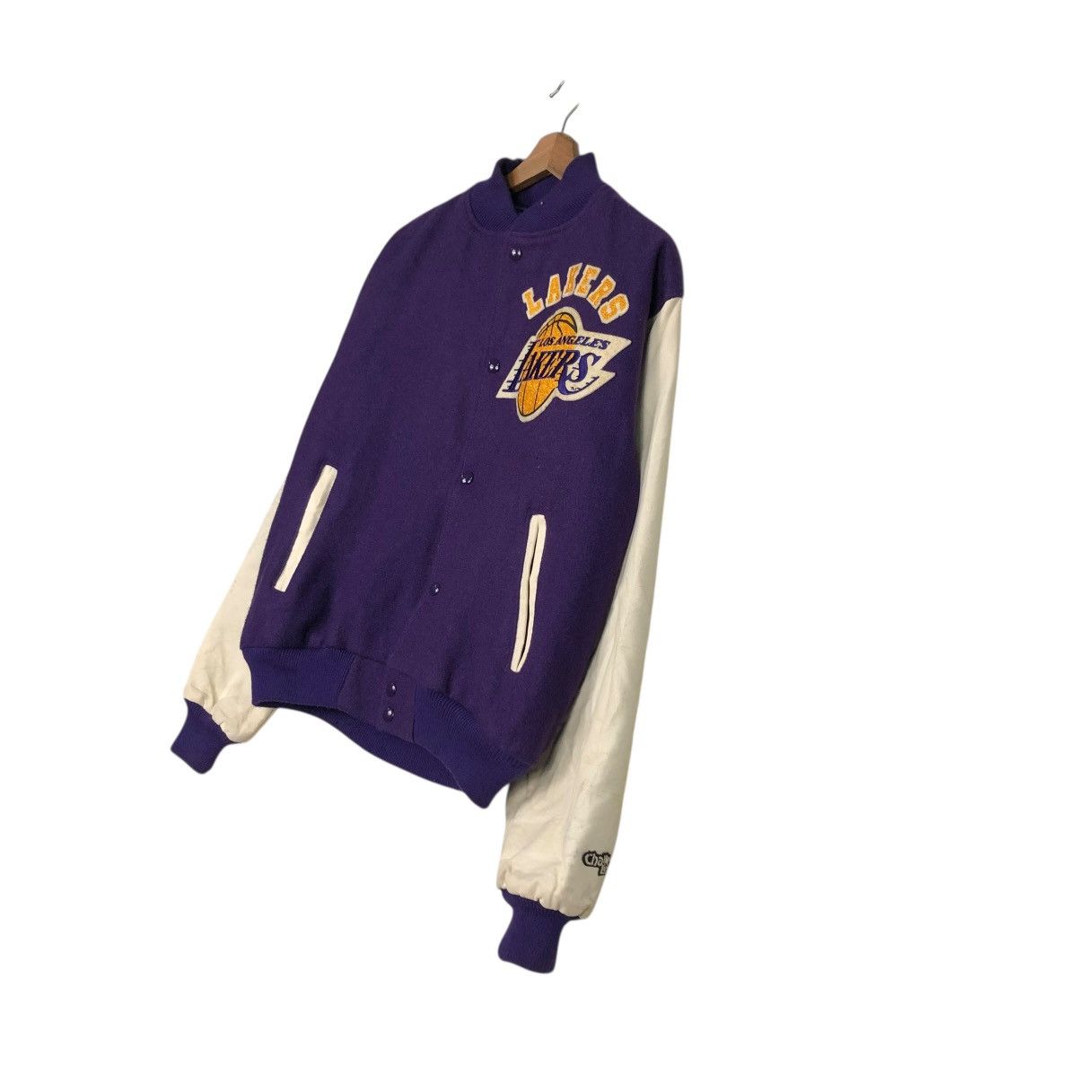 Chalk Line 🔥VINTAGE VARSITY LEATHER JACKET CHALK LINE LAKERS BIG LOGO Size US L / EU 52-54 / 3 - 4 Thumbnail