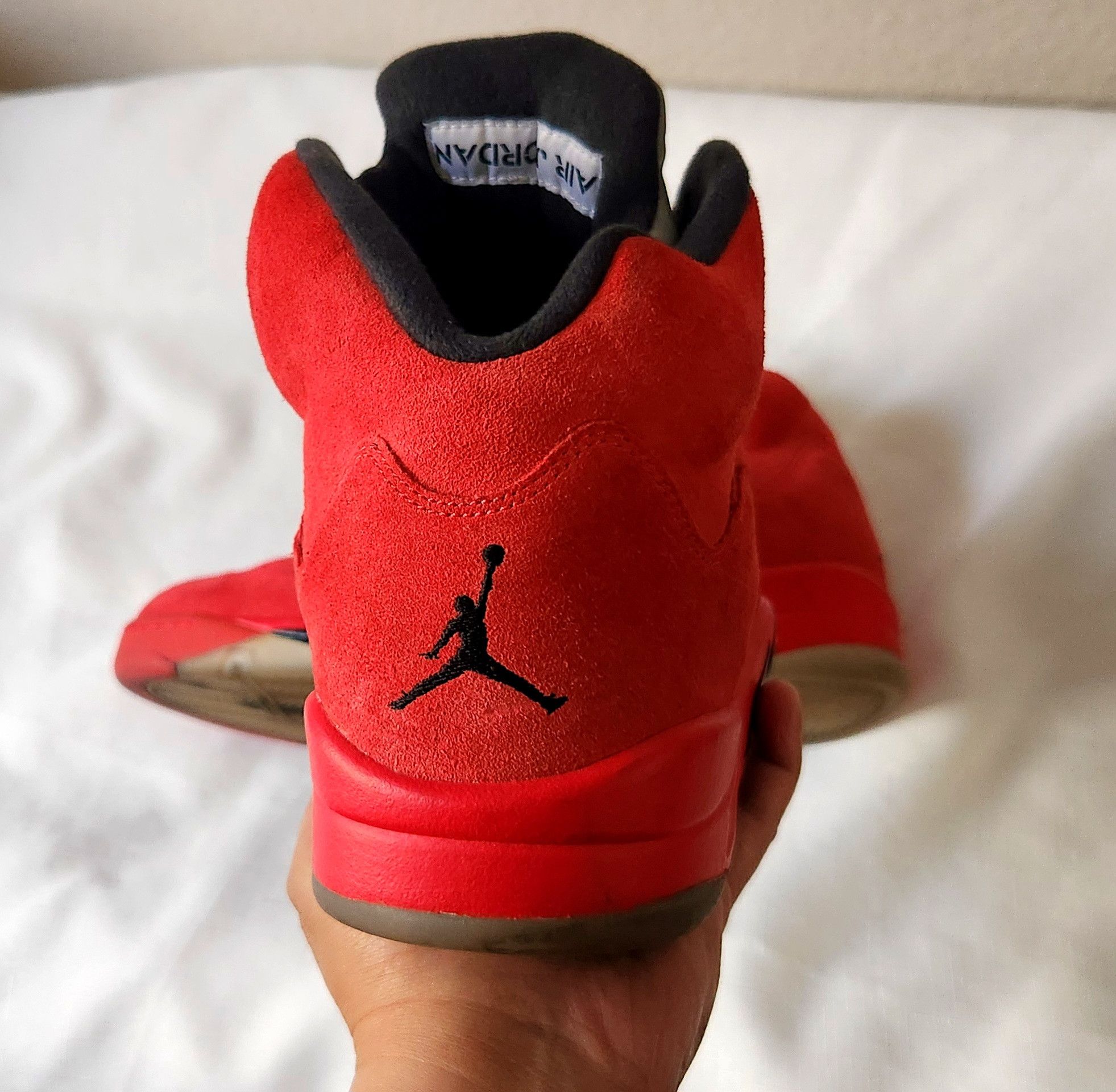 Jordan Brand × Nike Nike Air Jordan 5 Retro V Size 13 Mens 136027-602 Red Suede Size US 13 / EU 46 - 2 Thumbnail