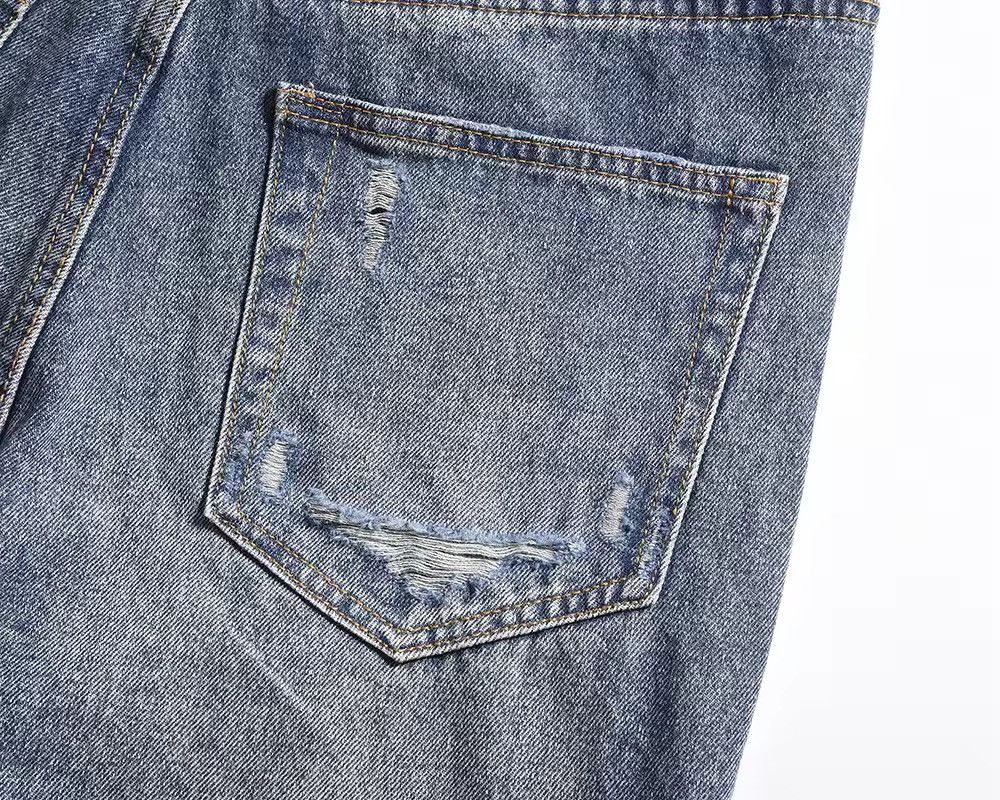 Jean × Vintage Streetwear Washed Frayed Casual Baggy Denim Size US 35 - 5 Thumbnail