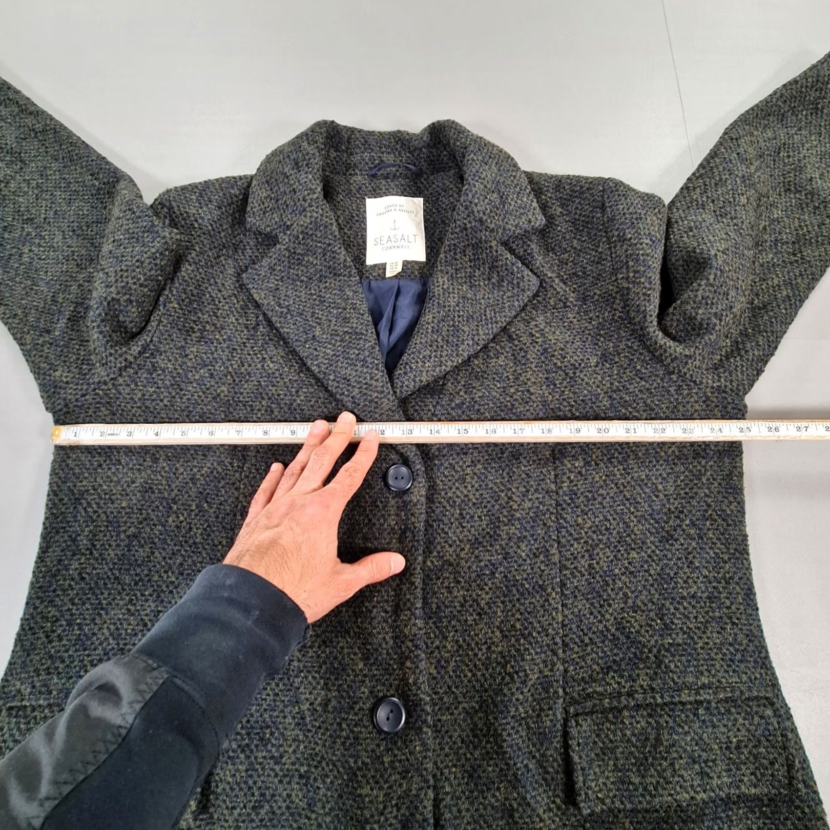 Vintage VINTAGE Seasalt Cornwall Womens Tweed Coat Green 20 UK Wool Overcoat My Title Size 3XL / US 20-22 - 5 Thumbnail