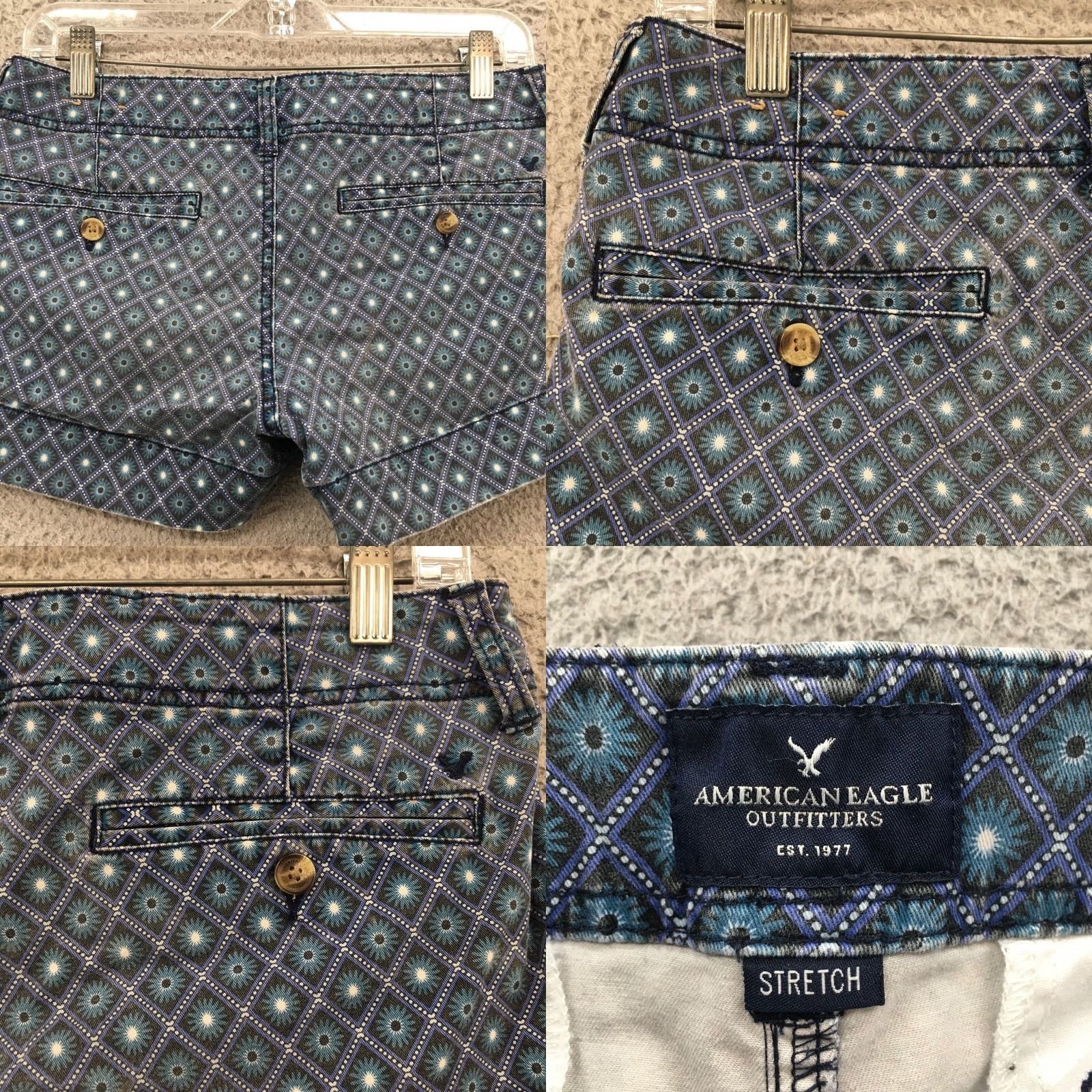 American Eagle Outfitters American Eagle Outfitters Stretch Chino Shorts Women 4 Blue Floral Size 27" / US 4 / IT 40 - 9 Thumbnail
