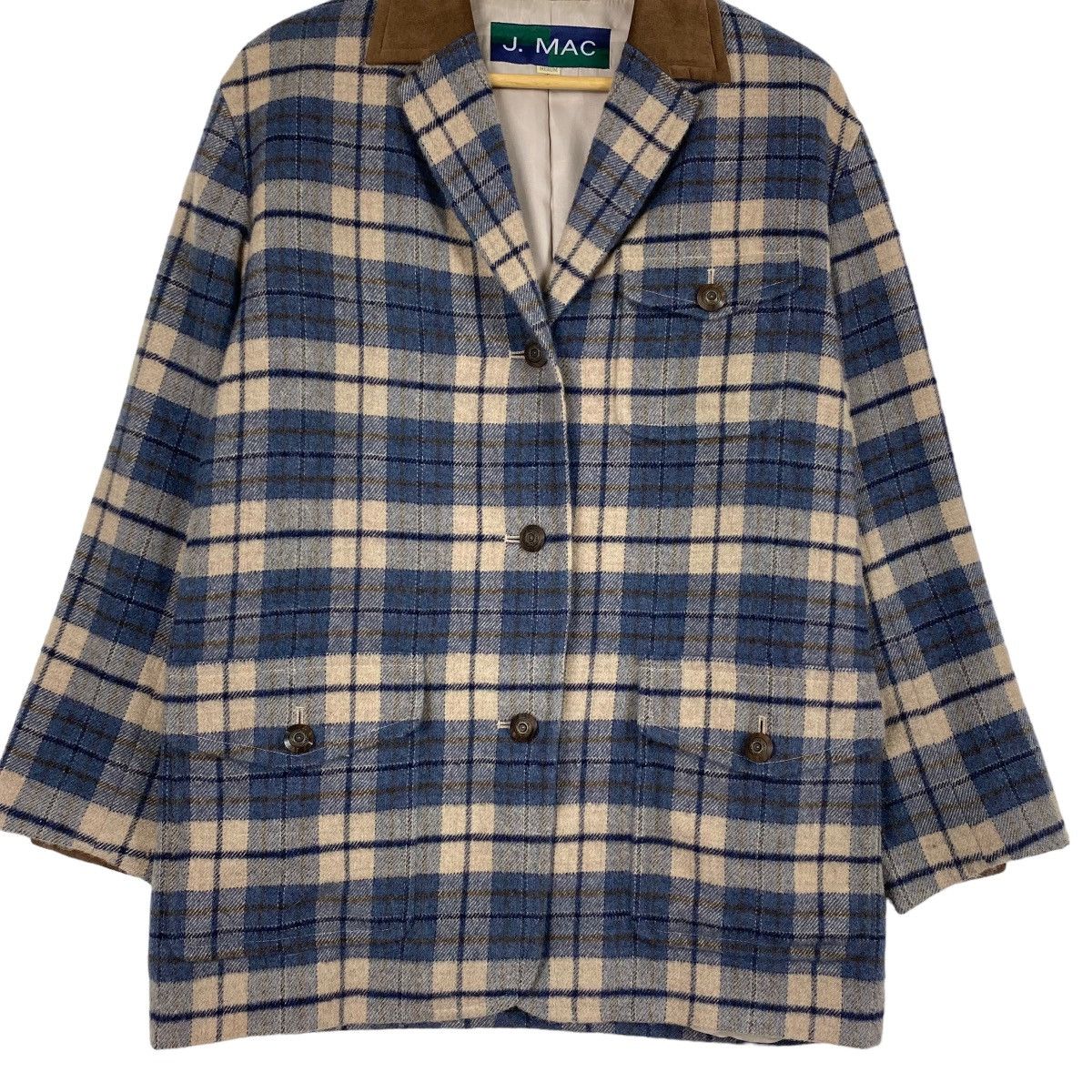 Japanese Brand J.MAC WOOLEN PLAID COAT JACKET Size US L / EU 52-54 / 3 - 5 Thumbnail
