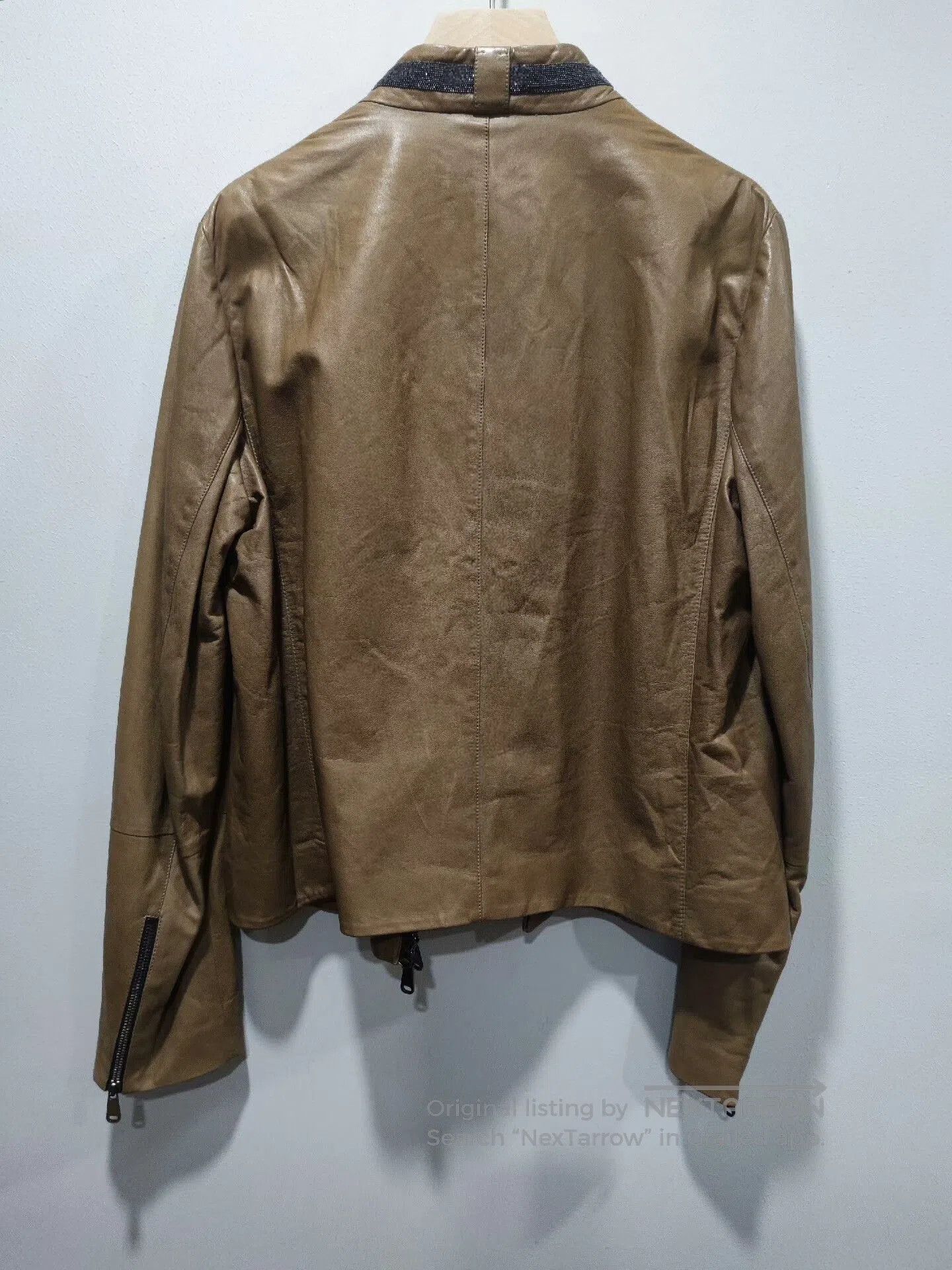 Brunello Cucinelli Brunello Cucinelli Beaded Leather Jacket. Size US L / EU 52-54 / 3 - 2 Thumbnail