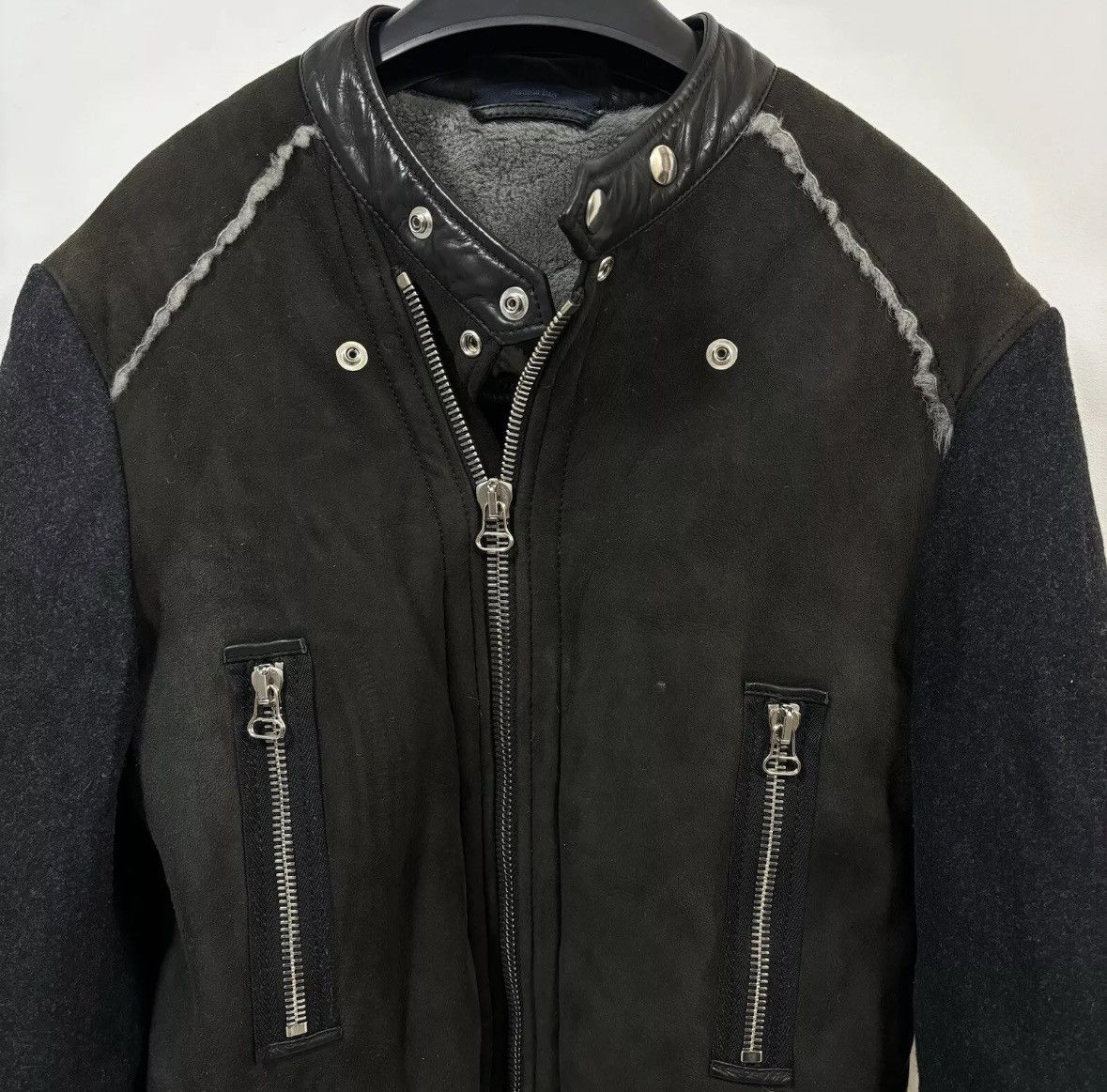 Lanvin Lanvin Lambskin Shearling Leather Jacket Anthracite Size 46 Size US S / EU 44-46 / 1 - 3 Thumbnail