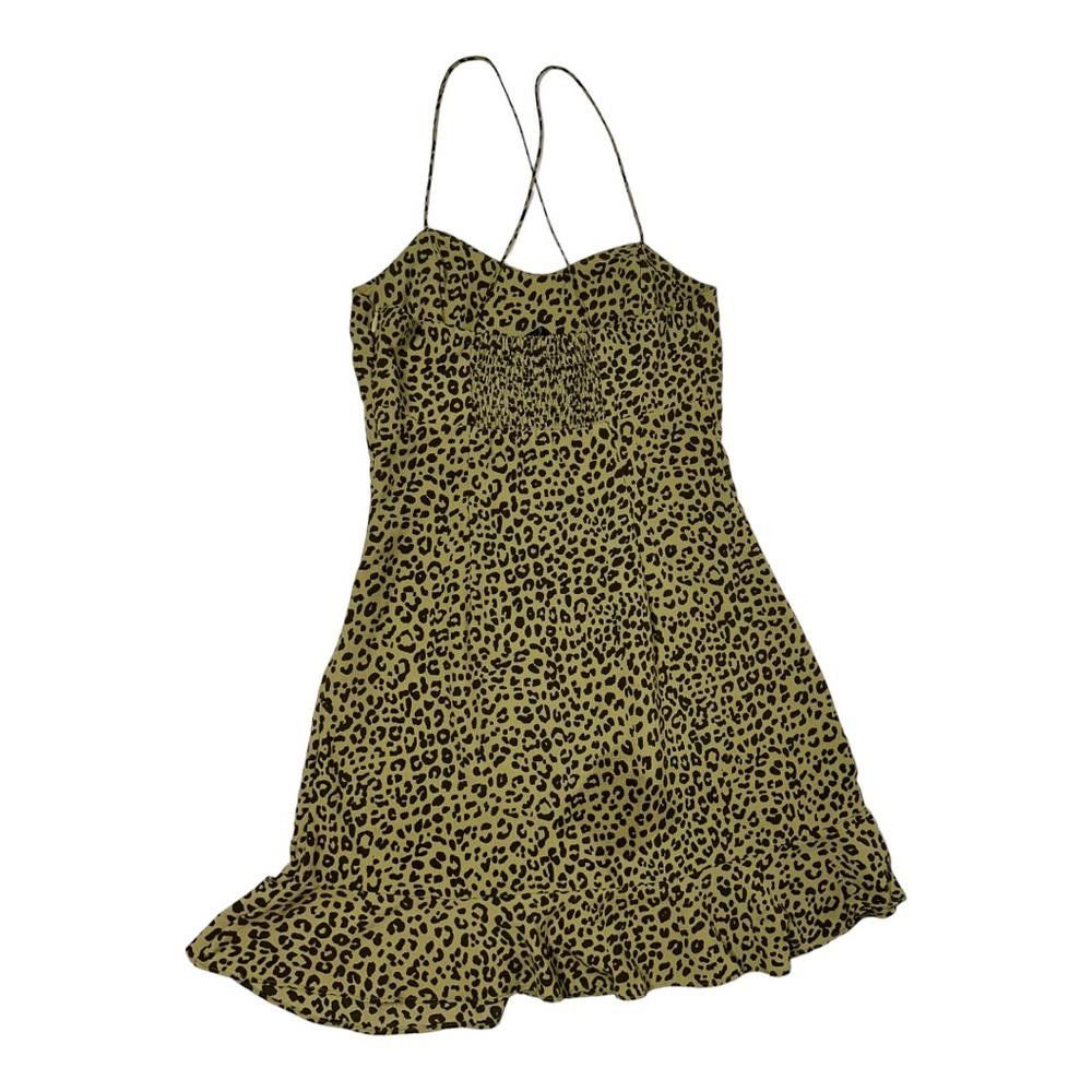 Zara Zara l Green Leopard Print Mini Dress Size Small Size S / US 4 / IT 40 - 3 Thumbnail