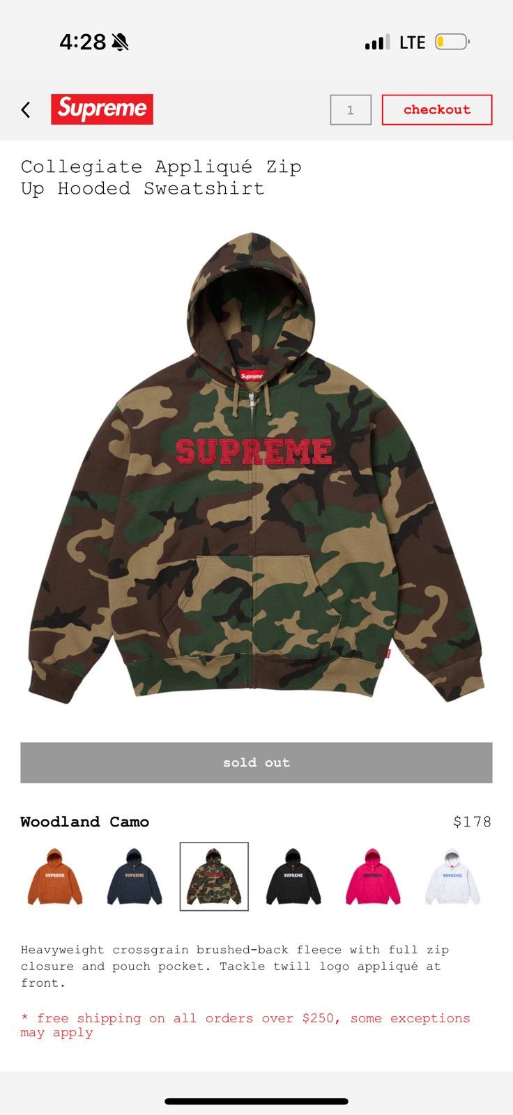 Supreme Camo Zip Up Hoodie | Grailed