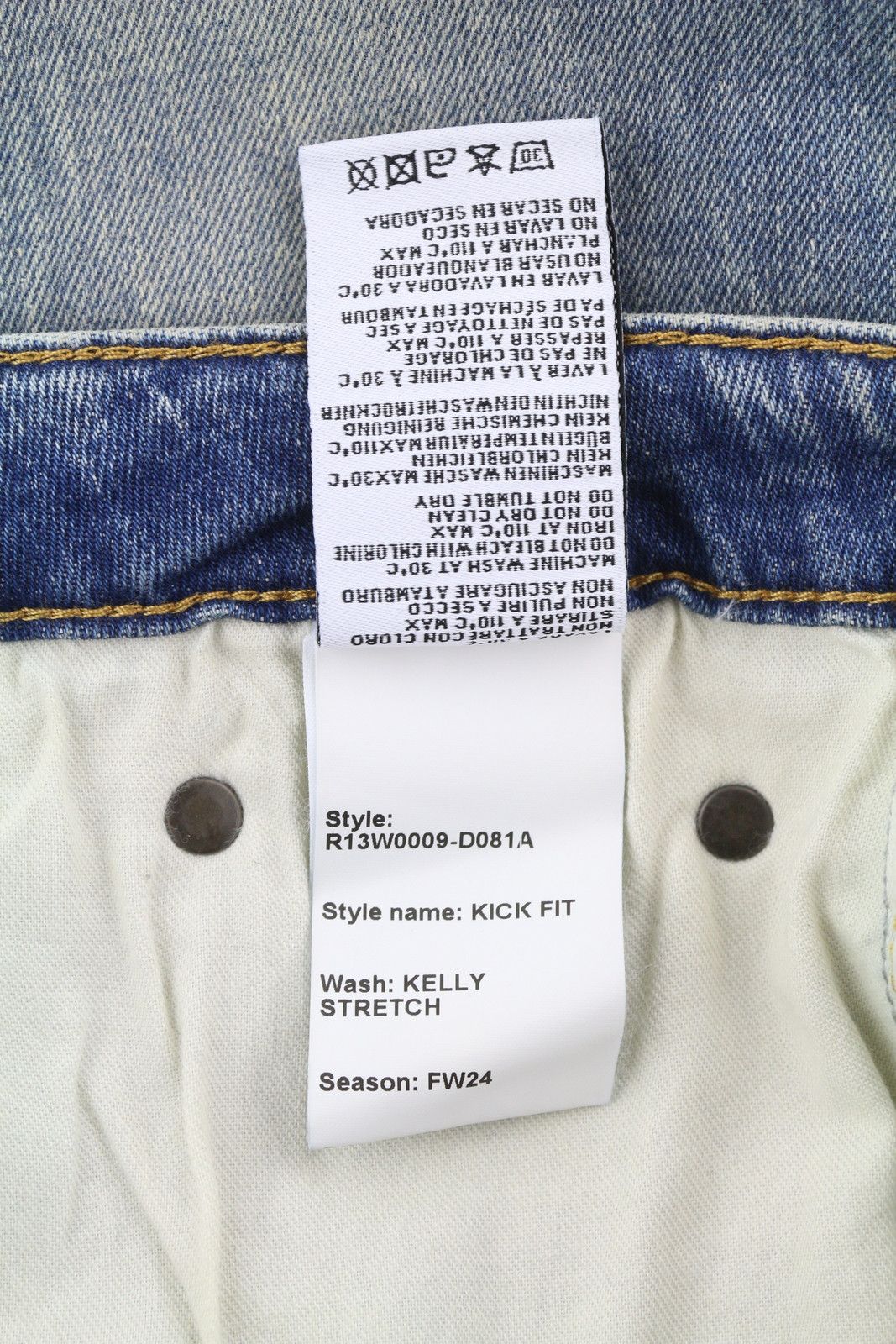 R13 KICK FIT 28 Kelly Stretch Washed Faded Ankle Length 86326 Size 28" / US 6 / IT 42 - 8 Thumbnail