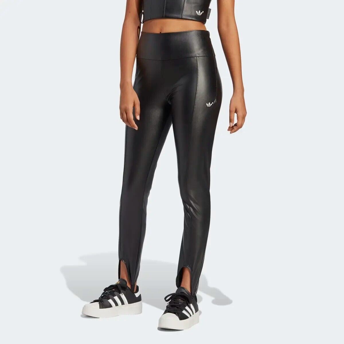 Adidas Adidas IB4543 Faux Leather Stirrups Legging Black ( S ) Size 28" / US 6 / IT 42 - 3 Thumbnail