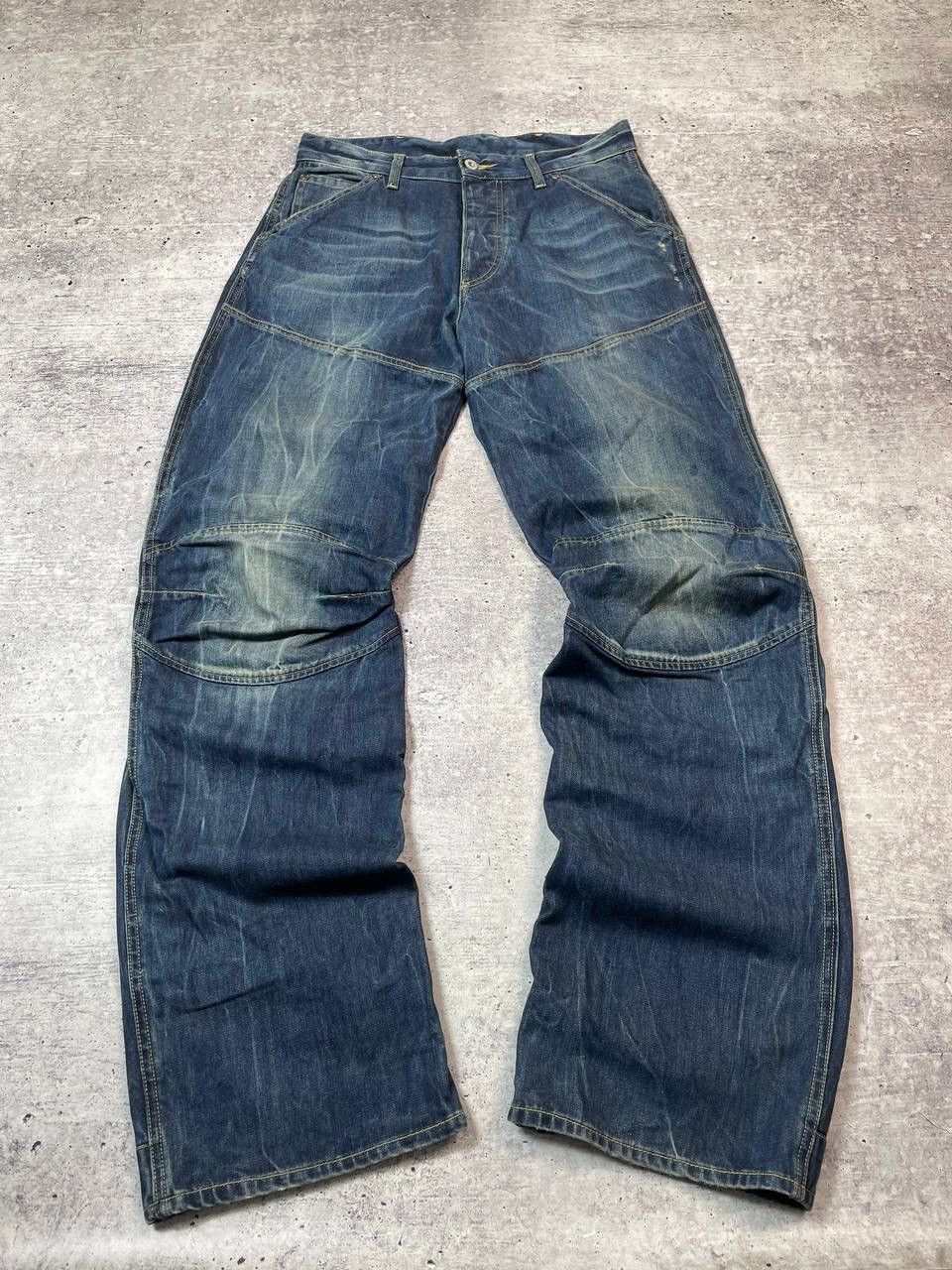 G-Star Vintage G Star Raw Elwood Biker Knee Denim Jeans Y2K Size US 32 / EU 48 - 2 Thumbnail