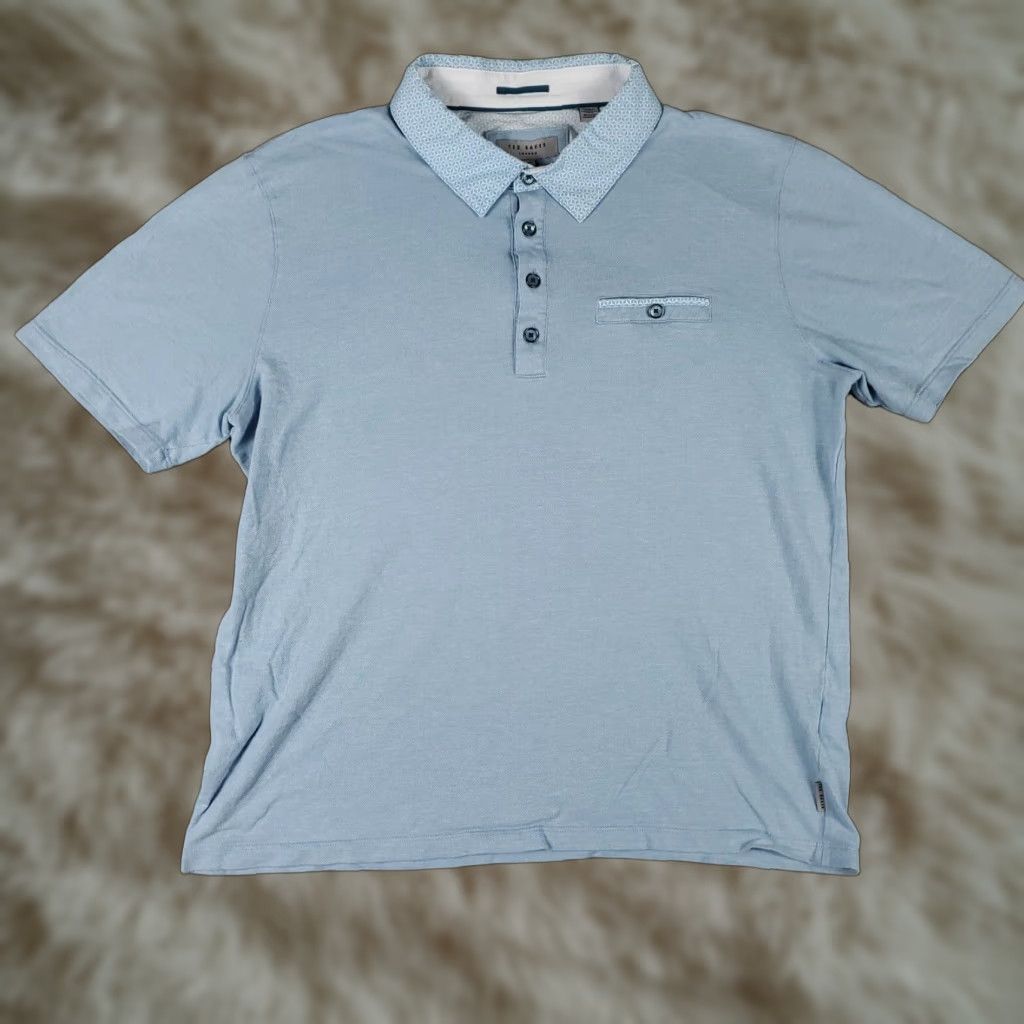 Ted Baker Ted Baker Polo Shirt Mens Size 5 Blue Casual Short Sleeve Regular Fit Size US S / EU 44-46 / 1 - 1 Thumbnail
