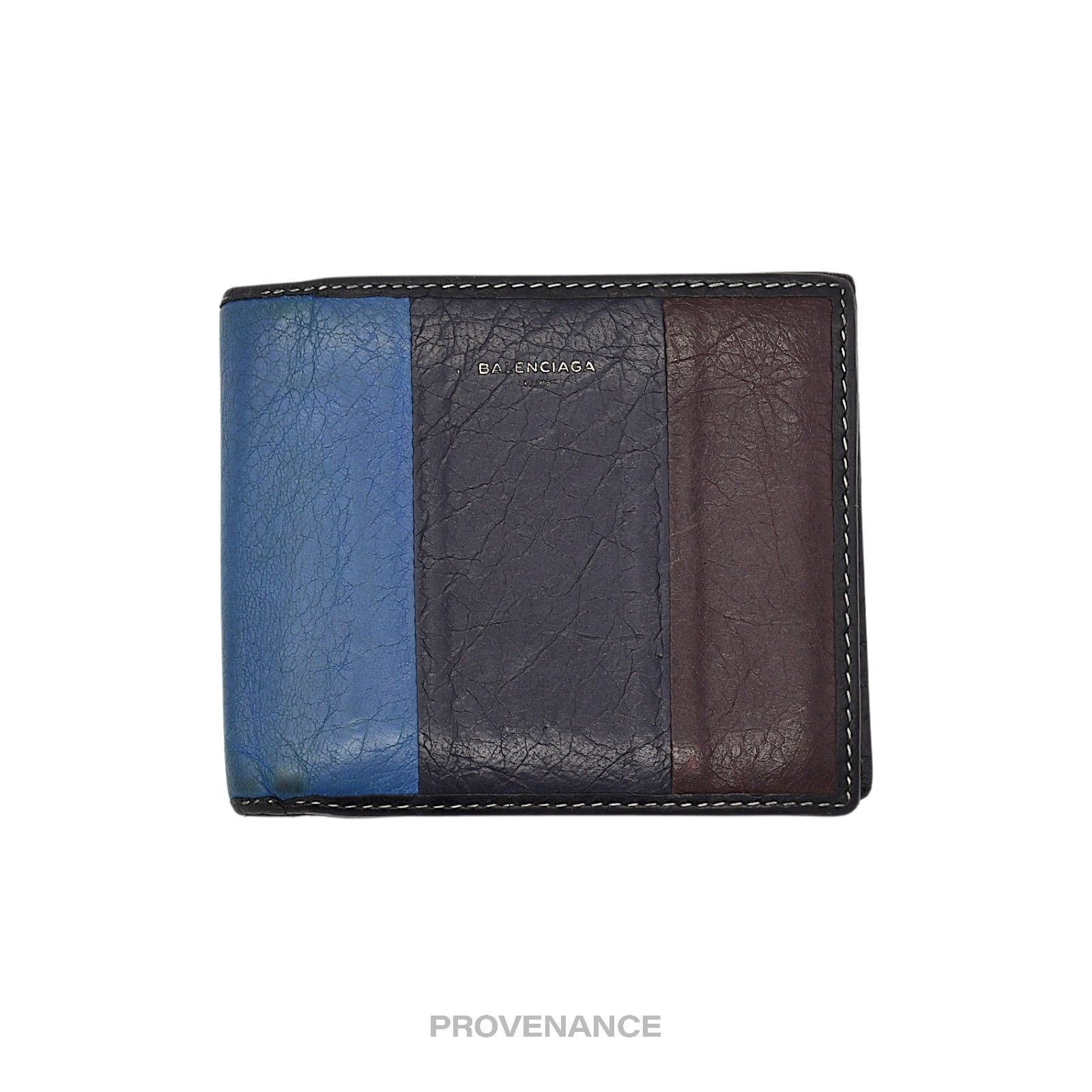 Balenciaga 🔴 Balenciaga Bazaar Bifold Wallet - Blue/Black Patchwork Size ONE SIZE - 2 Thumbnail