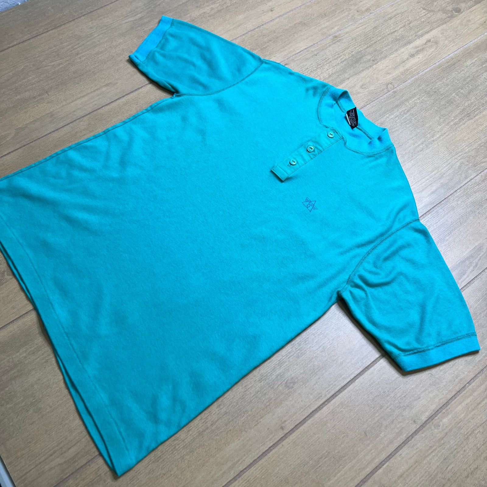 Vintage Vintage Esquire Henley Shirt Mens Large Green Teal Blue 90s Size US L / EU 52-54 / 3 - 9 Thumbnail
