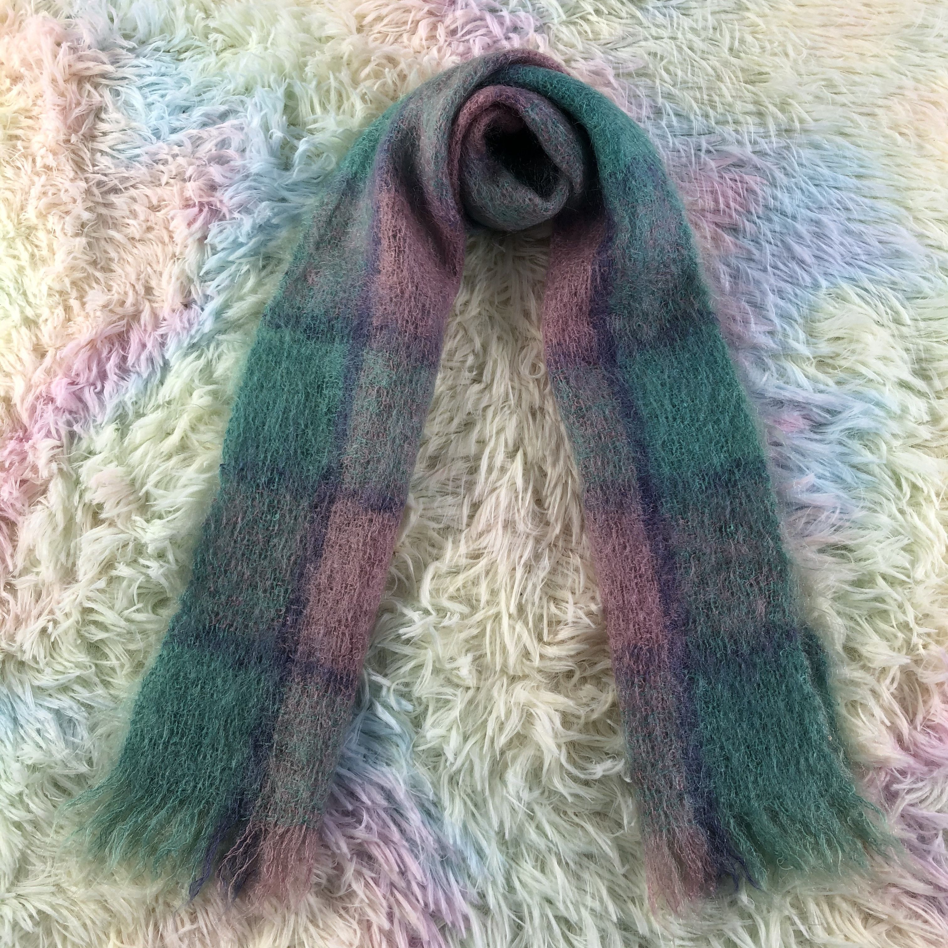 Vintage Mohair Scarf / Muffler / Neckwear - KM518 Size ONE SIZE - 1 Thumbnail