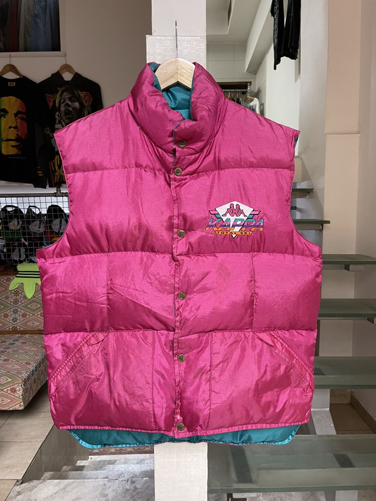 Kappa × Vintage Vintage Kappa Reversible Puffer Vest 80s Size US M / EU 48-50 / 2 - 1 Thumbnail