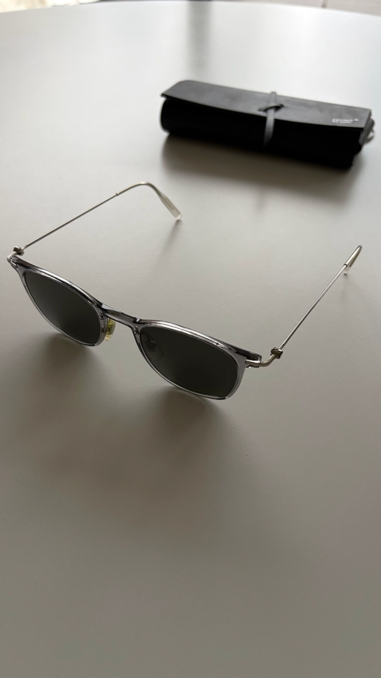 Montblanc Montblanc MB0098S 001 Transparent Grey Sunglasses Size ONE SIZE - 6 Thumbnail