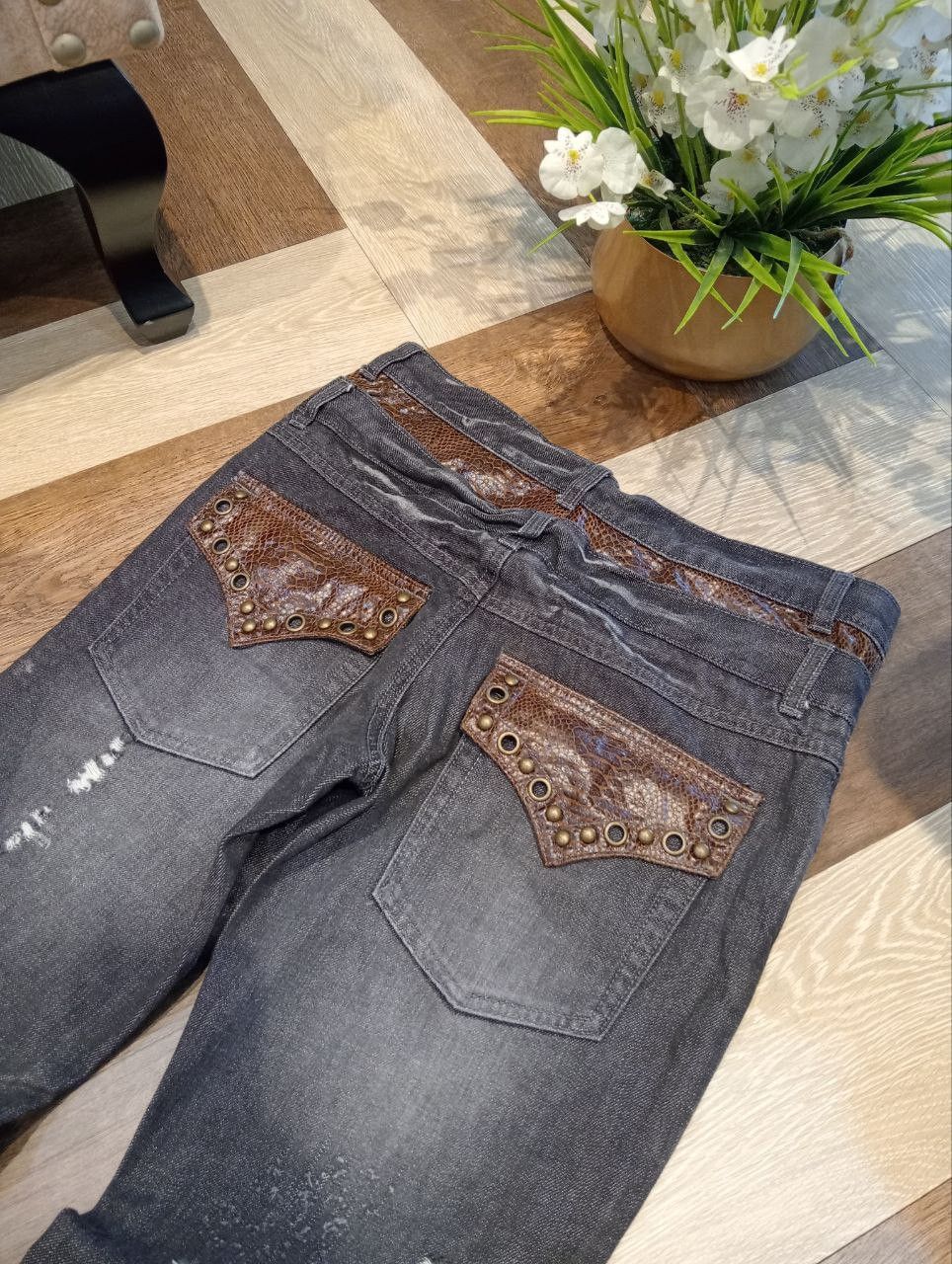 If Six Was Nine JAPANESE DOUBLE WAIST STUDDED POCKET DENIM PANTS Size US 32 / EU 48 - 10 Thumbnail