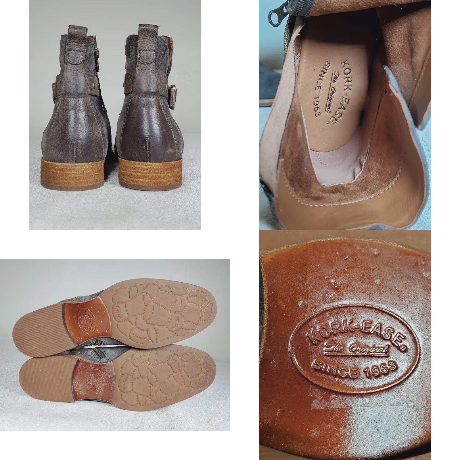 Vintage Kork Ease Kanai Boots K69038 Gray Suede Leather Side Zip Ankle Womens US 9.5 M Size US 10 / IT 40 - 8 Thumbnail
