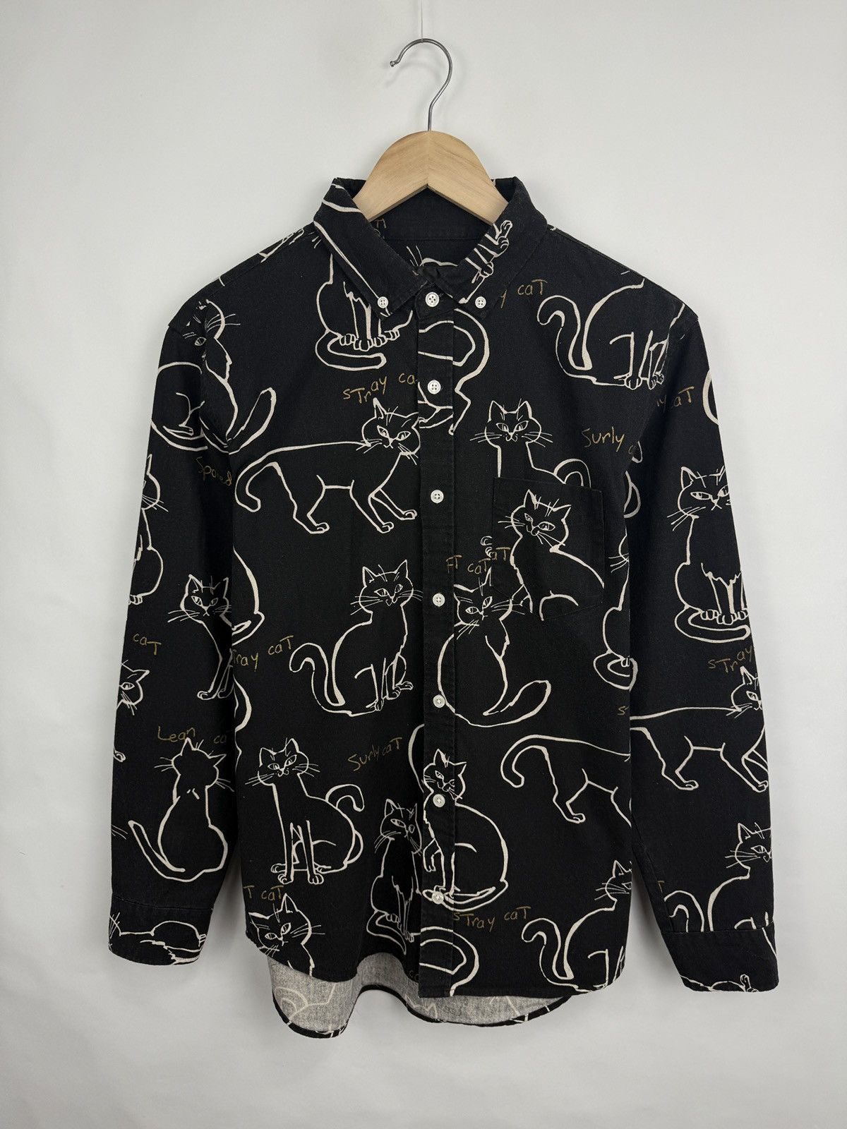 Japanese Brand 🇯🇵 Rovtski Art Cat Print Linen Button Shirt Made in Japan Y2K Size US M / EU 48-50 / 2 - 2 Thumbnail