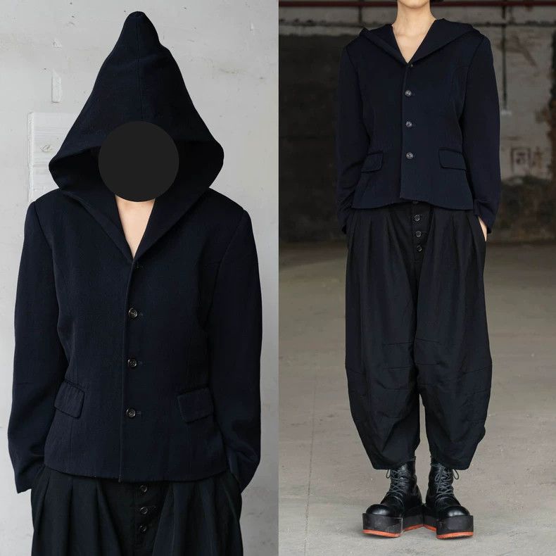 Comme des Garcons Comme Des Garcons Navy blue wool witch hat coat Size M / US 6-8 / IT 42-44 - 1 Thumbnail