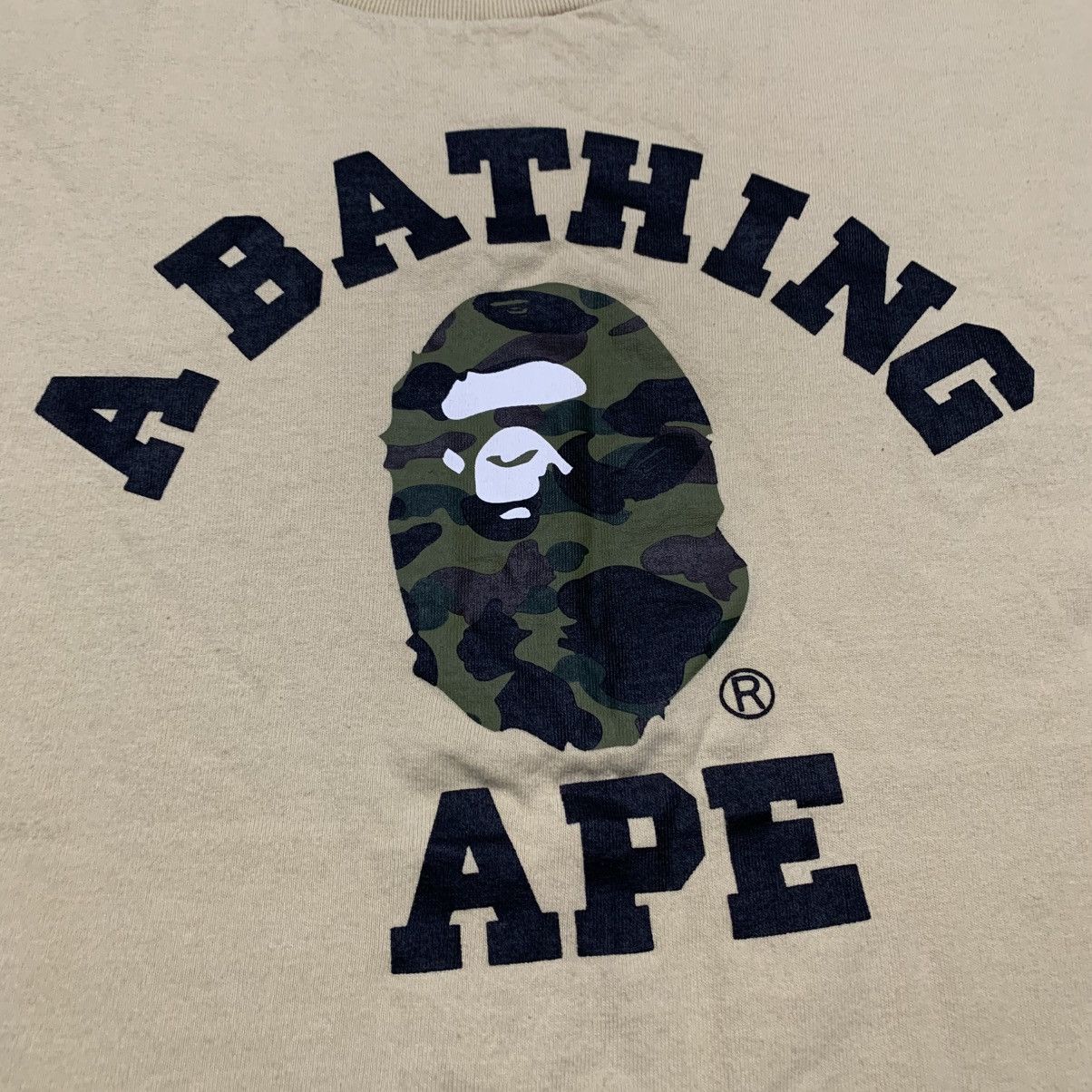 Bape Bape Medium College Camo Beige Tan Tee A Bathing Ape Size US M / EU 48-50 / 2 - 3 Thumbnail