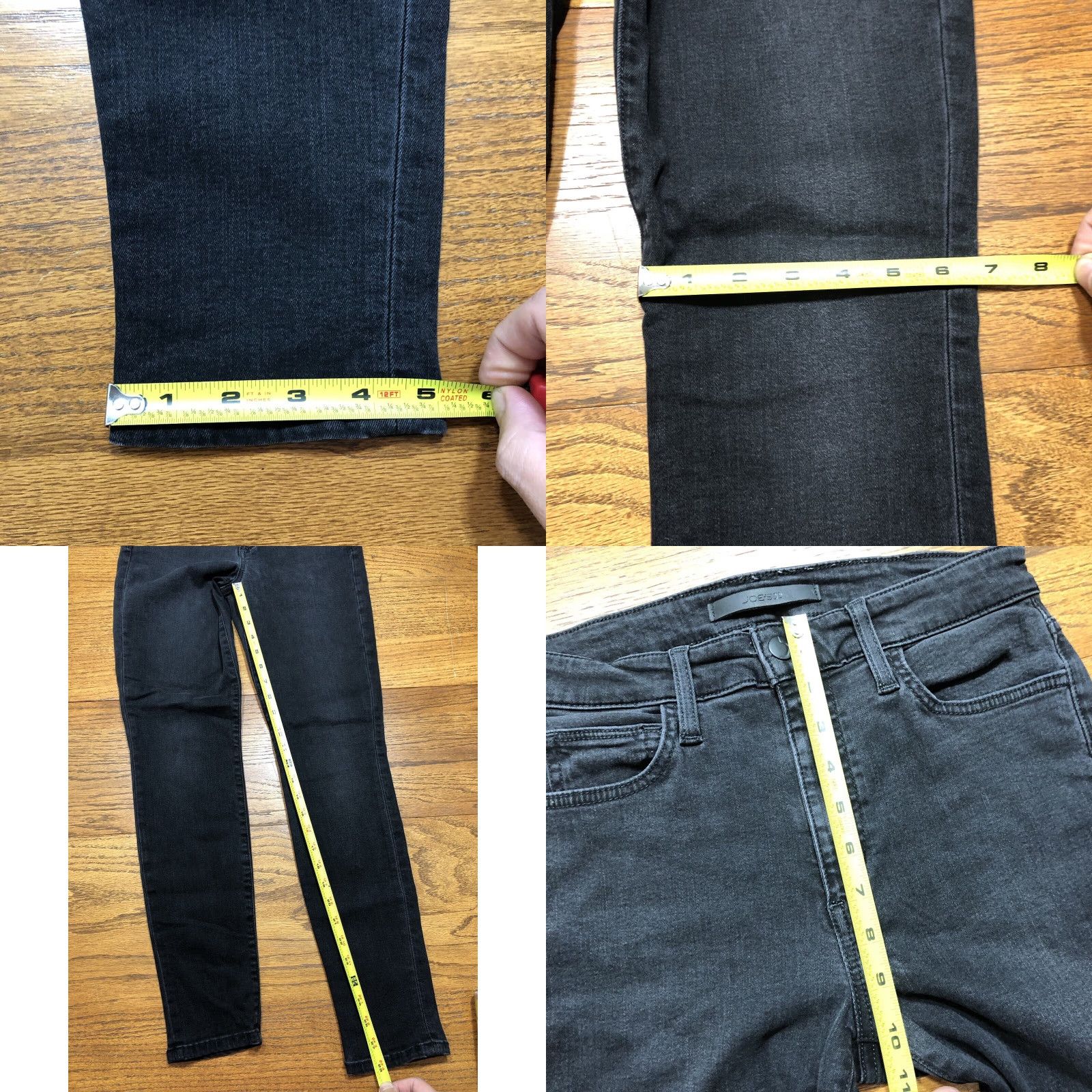 Vintage Joes Jeans The Charlie Flawless High Rise Skinny Ankle Womens 26 X 28 Iman Black Size 27" / US 4 / IT 40 - 8 Thumbnail