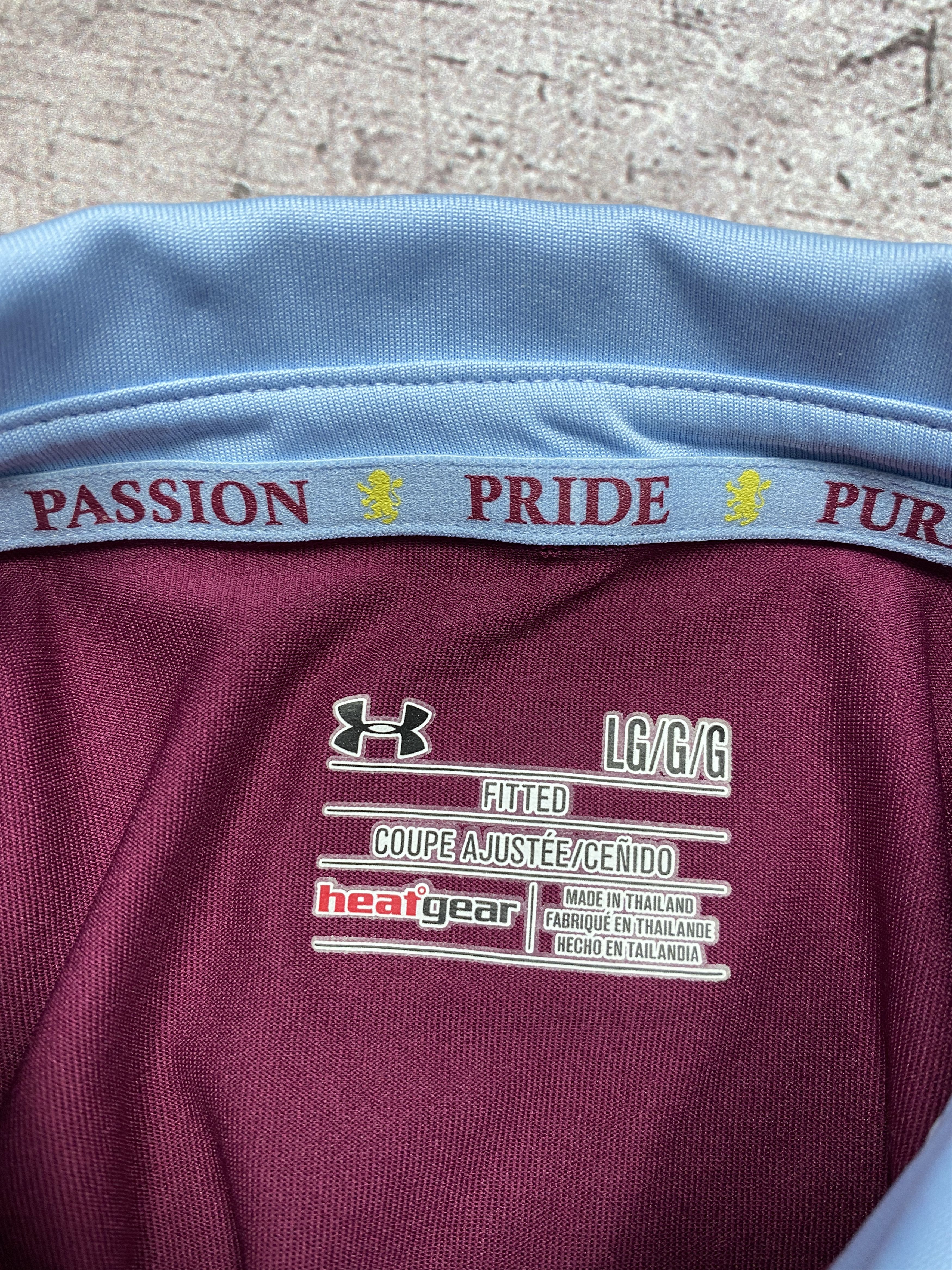 Under Armour NEW Aston Villa Under Armour Mens Soccer Jersey T-Shirt Size US L / EU 52-54 / 3 - 8 Thumbnail