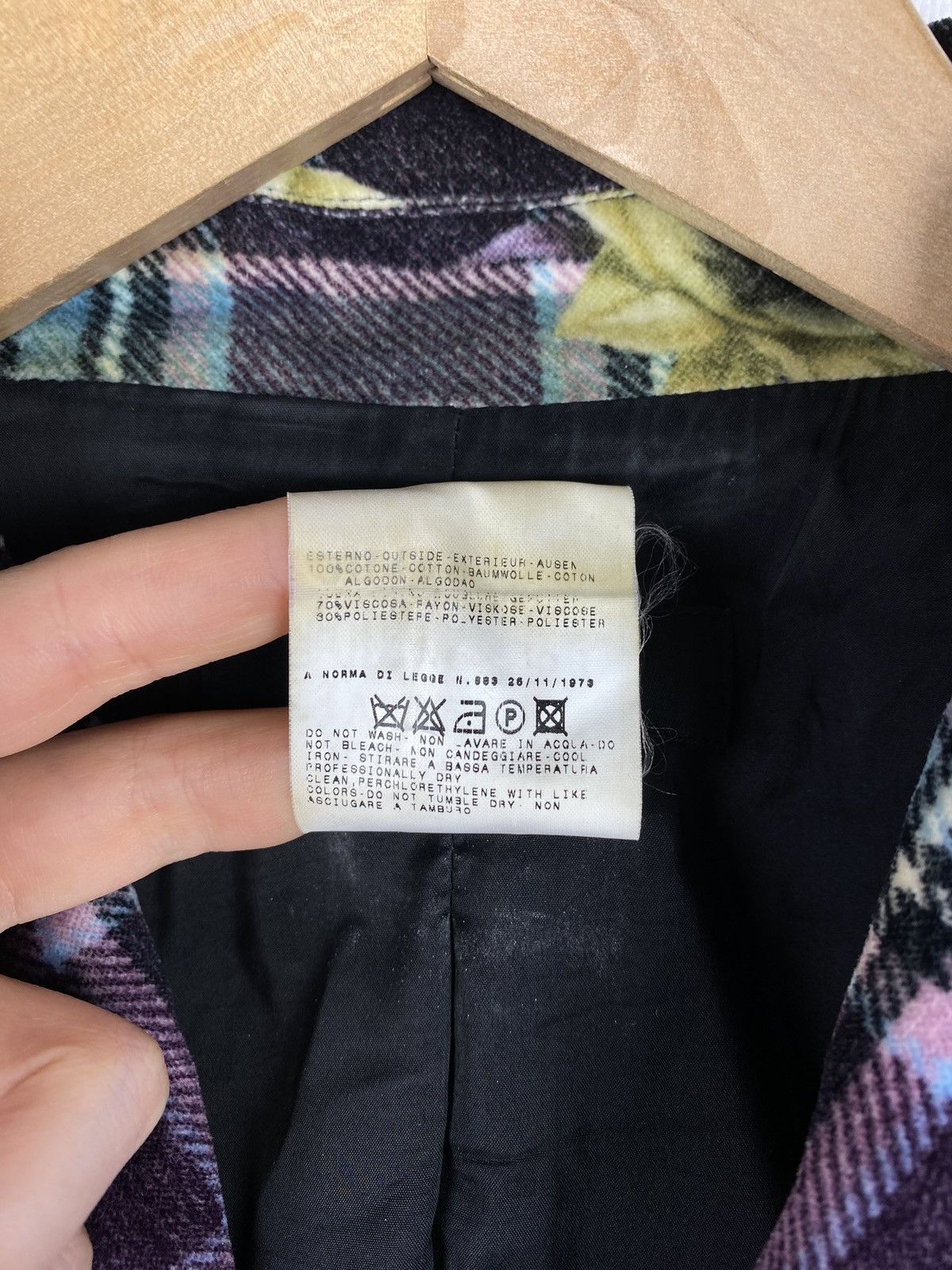 Versace Jeans Couture × Vintage Versace Jeans Couture floral pattern checked blazer jacket Size S / US 4 / IT 40 - 11 Thumbnail