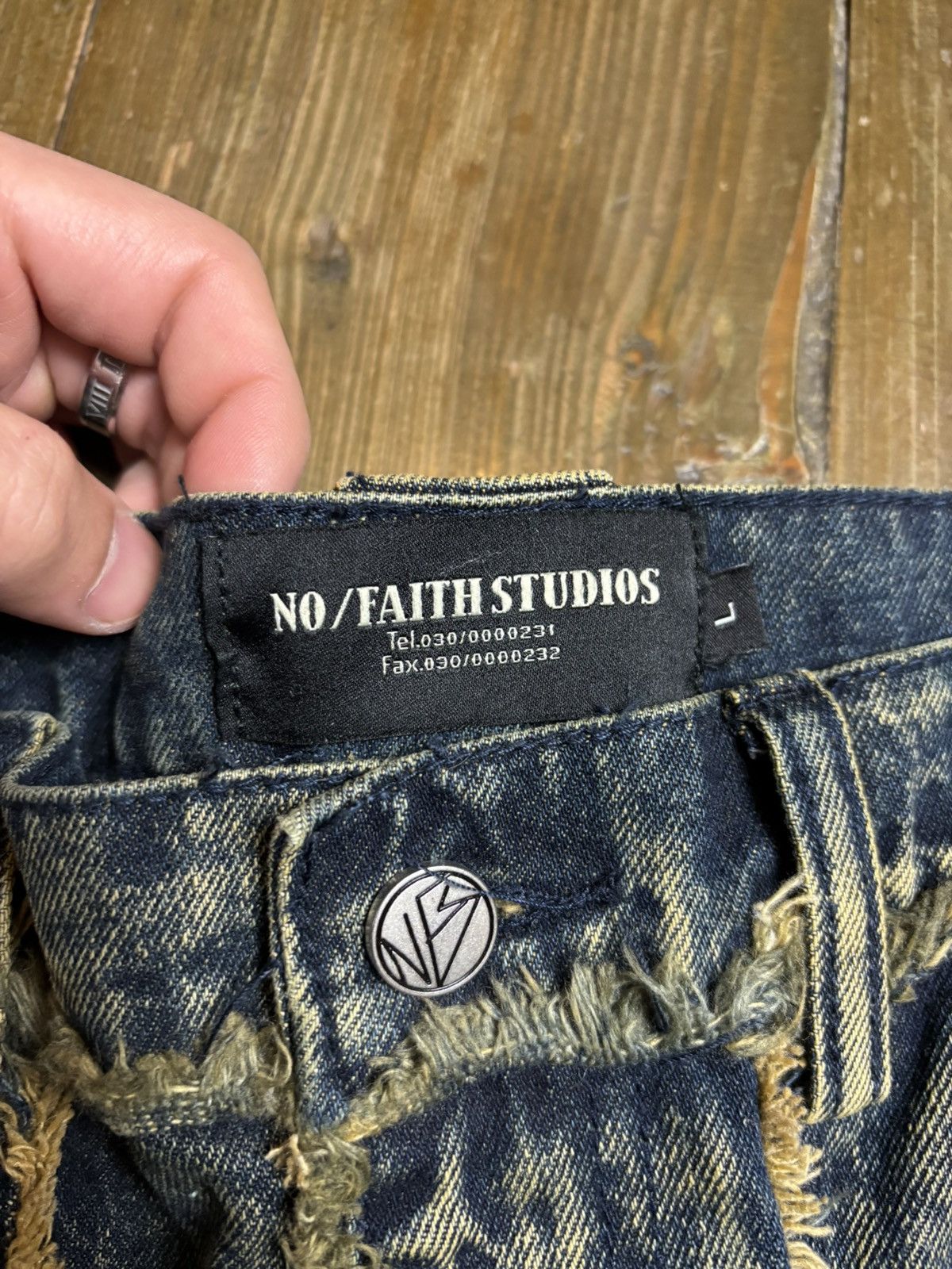 No Faith Studios No Faith Studios Green/Blue Flared Denim Size US 34 / EU 50 - 5 Thumbnail