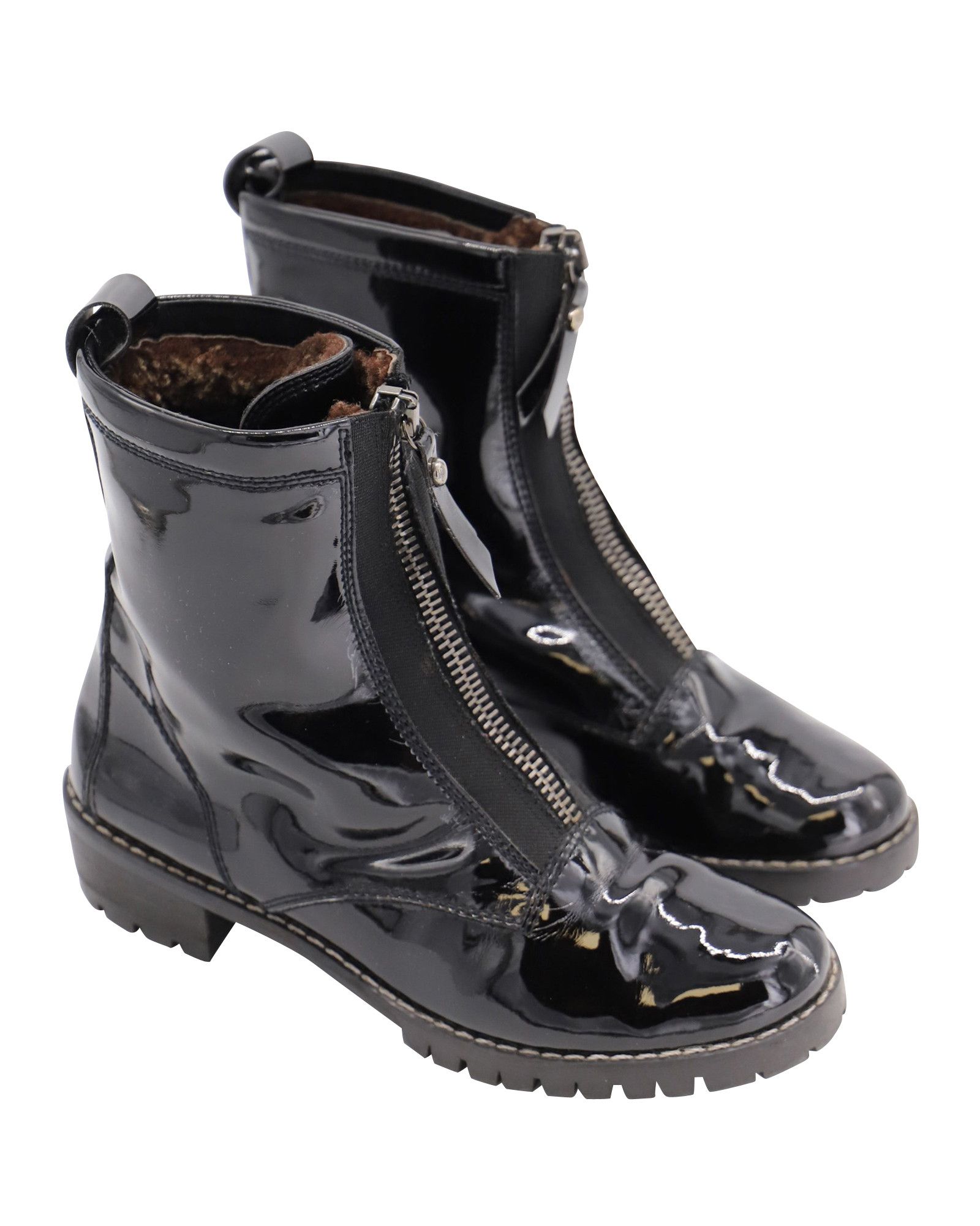 Stuart Weitzman Stuart Weitzman Zip Up Boots in Black Patent Leather Size US 7.5 / IT 37.5 - 1 Thumbnail