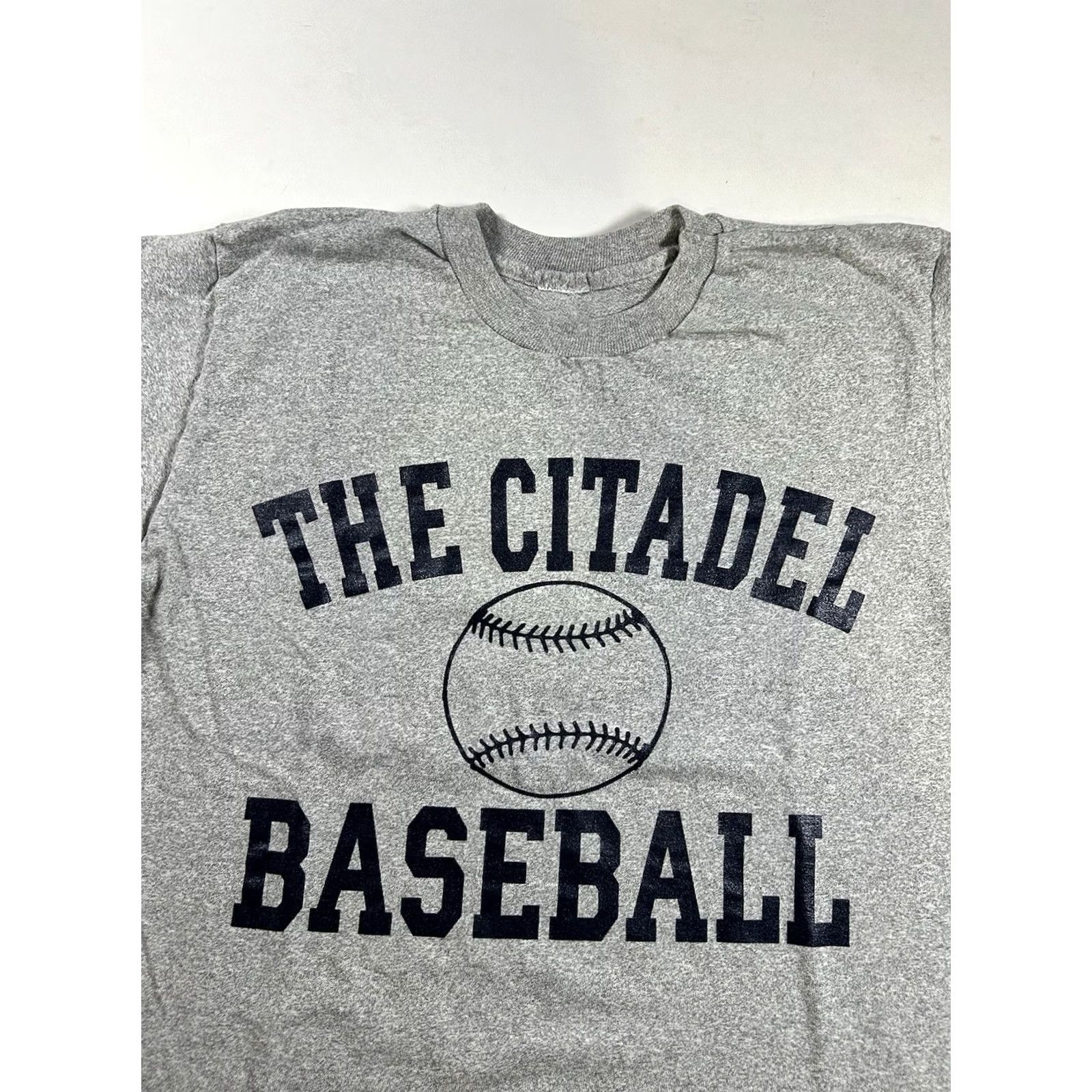 Vintage VINTAGE The Citadel Baseball Logo Shirt Adult Large Heather Gray USA Made The Cotton Exchange Size US L / EU 52-54 / 3 - 2 Thumbnail