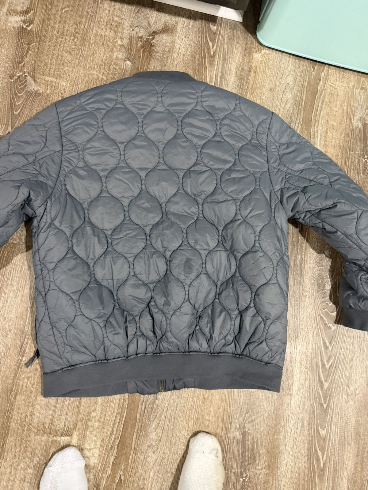 Vintage Quilted Bomber Jacket Gray Size US L / EU 52-54 / 3 - 5 Thumbnail