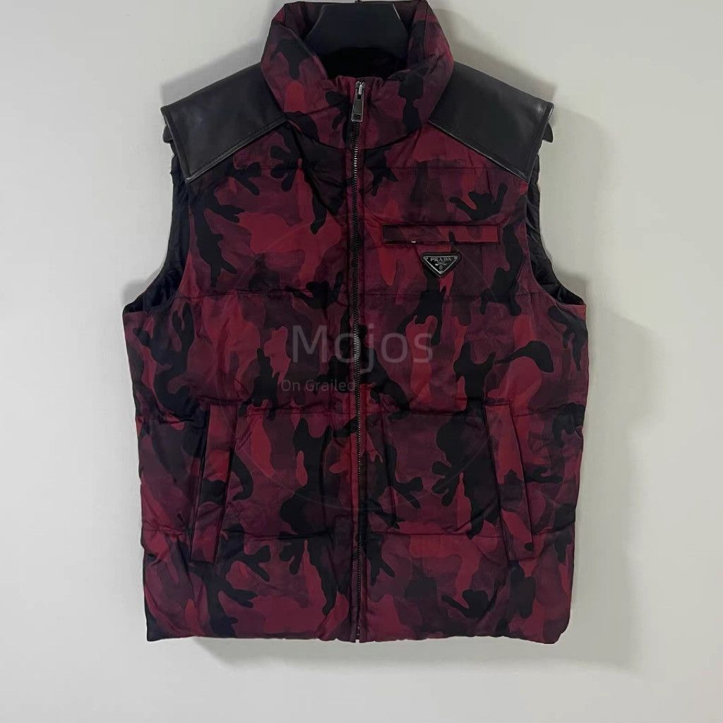 Prada Sz 48 Prada Camo Leather Patch Puffer Vest-2508 Size US M / EU 48-50 / 2 - 1 Thumbnail