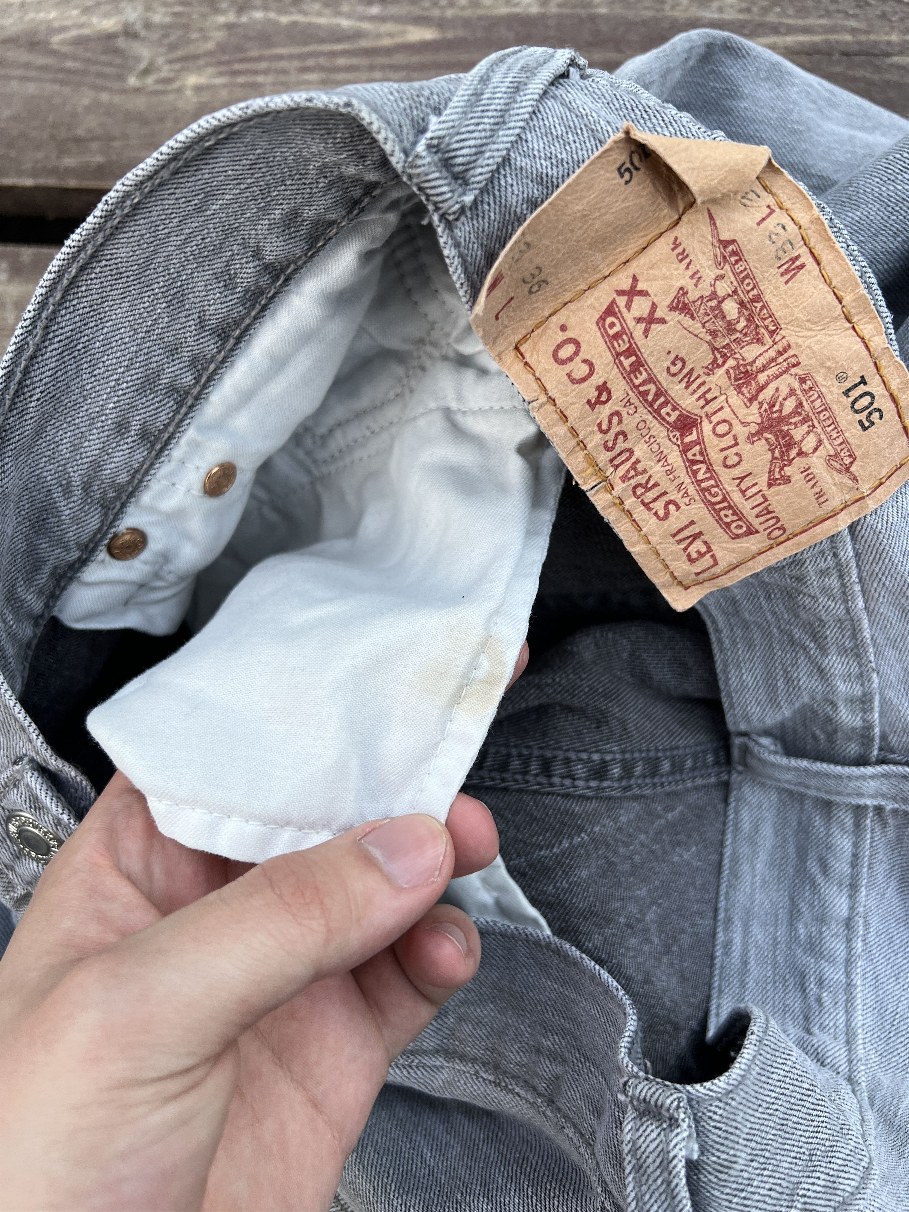 Levi's Levis 501 Vintage Gray Denim Jeans Size W33 L36 Size US 33 - 15 Thumbnail