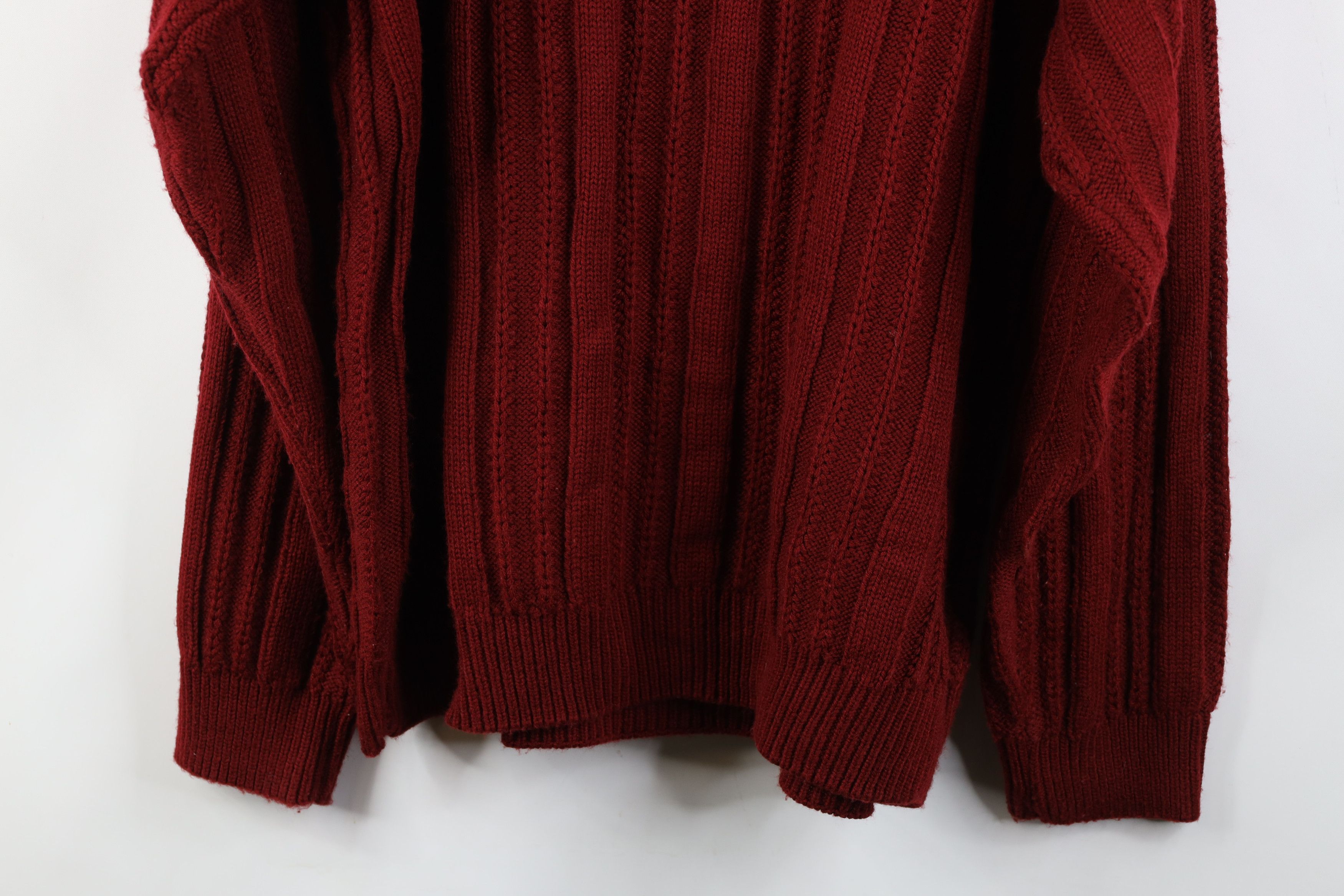 Vintage Vintage 90s Streetwear Cable Knit Crewneck Sweater Red Size US XL / EU 56 / 4 - 10 Thumbnail