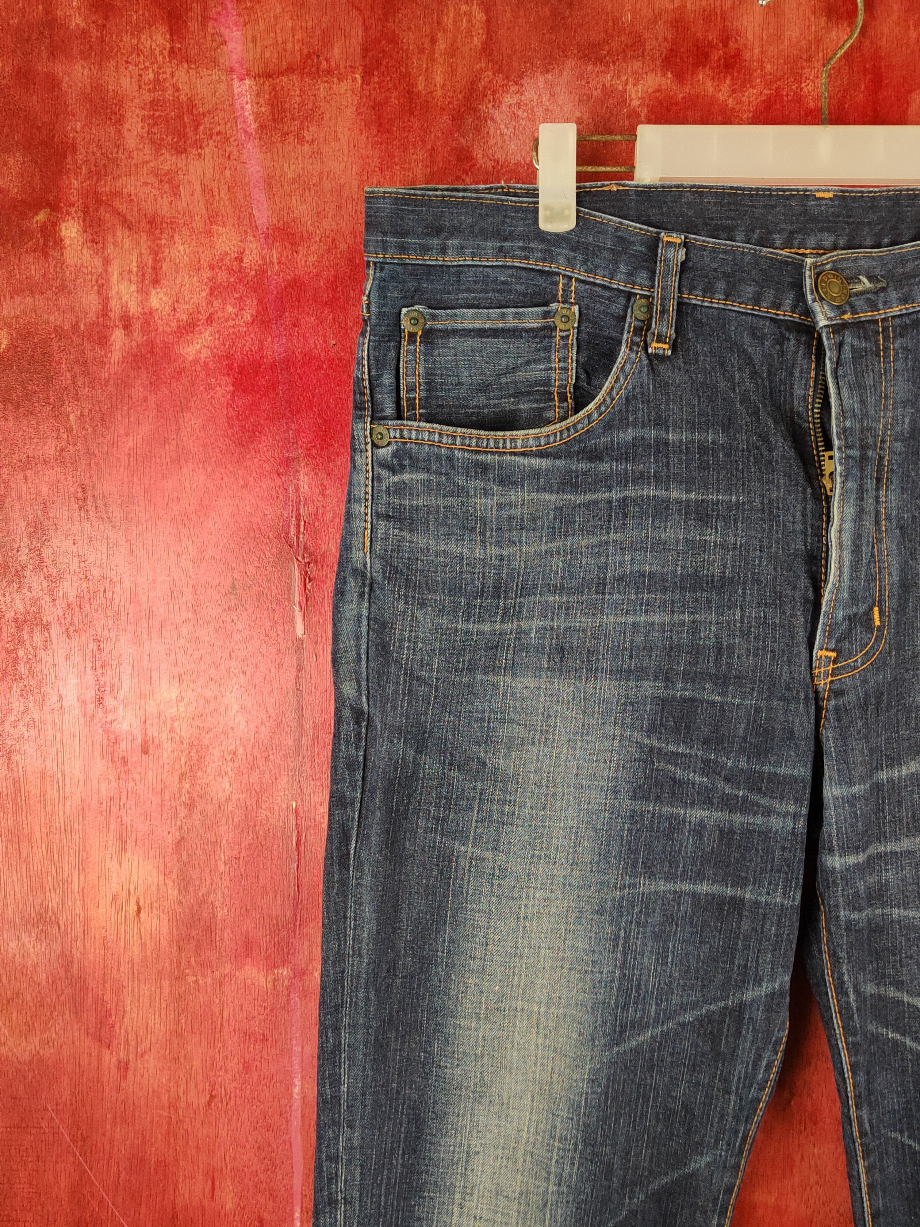 Edwin Edwin Dark Blue Distressed Ripped Jeans #S2249 Size US 37 - 3 Thumbnail