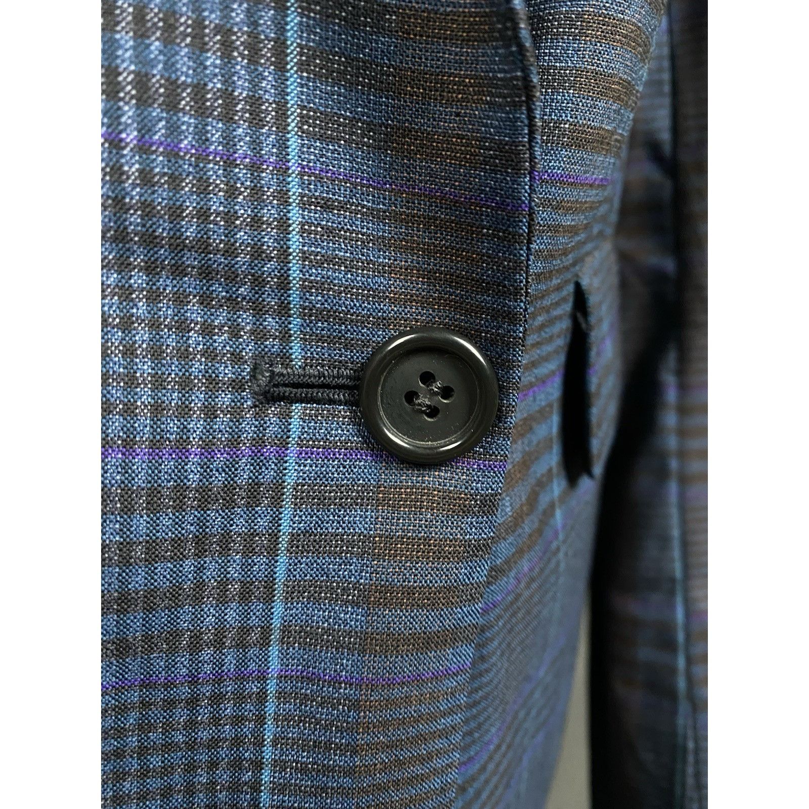 Burberry Burberry Vintage Blue Wool Checked Double Breasted Blazer Ja Size XL / US 12-14 / IT 48-50 - 7 Thumbnail