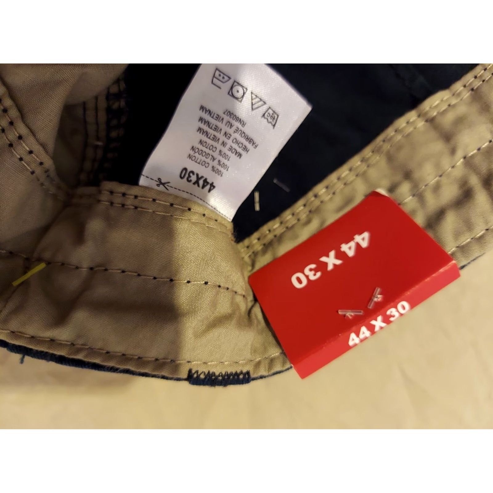 Vintage Unionbay Cargo Khaki Pants 44x30 Navy Blue Cotton Slack Trouser Mens Size US 44 / EU 60 - 7 Thumbnail