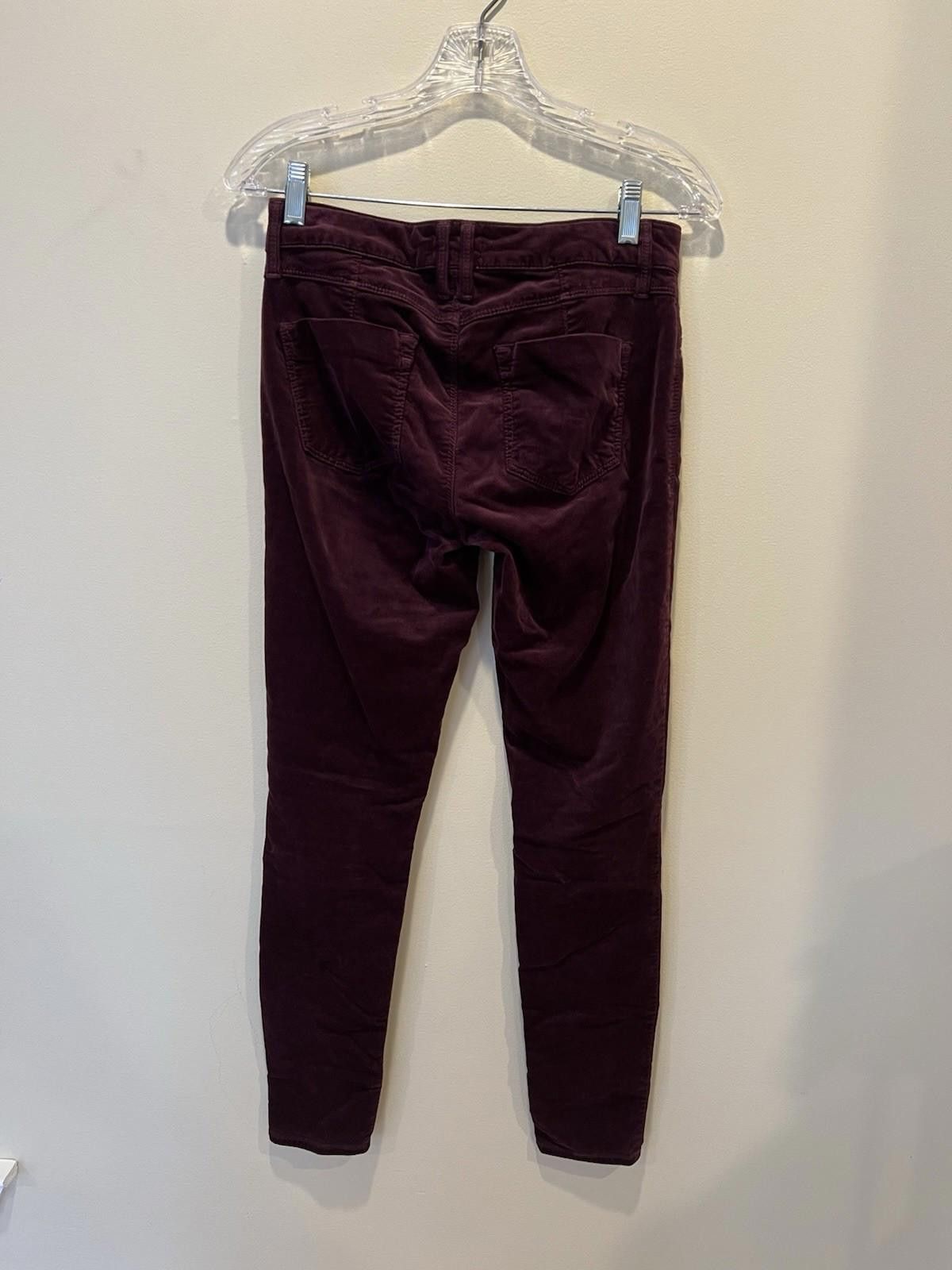 United Colors Of Benetton bebe Burgundy Velveteen Skinny Pants Size 7 Stretch USA Made Size 28" / US 6 / IT 42 - 2 Thumbnail