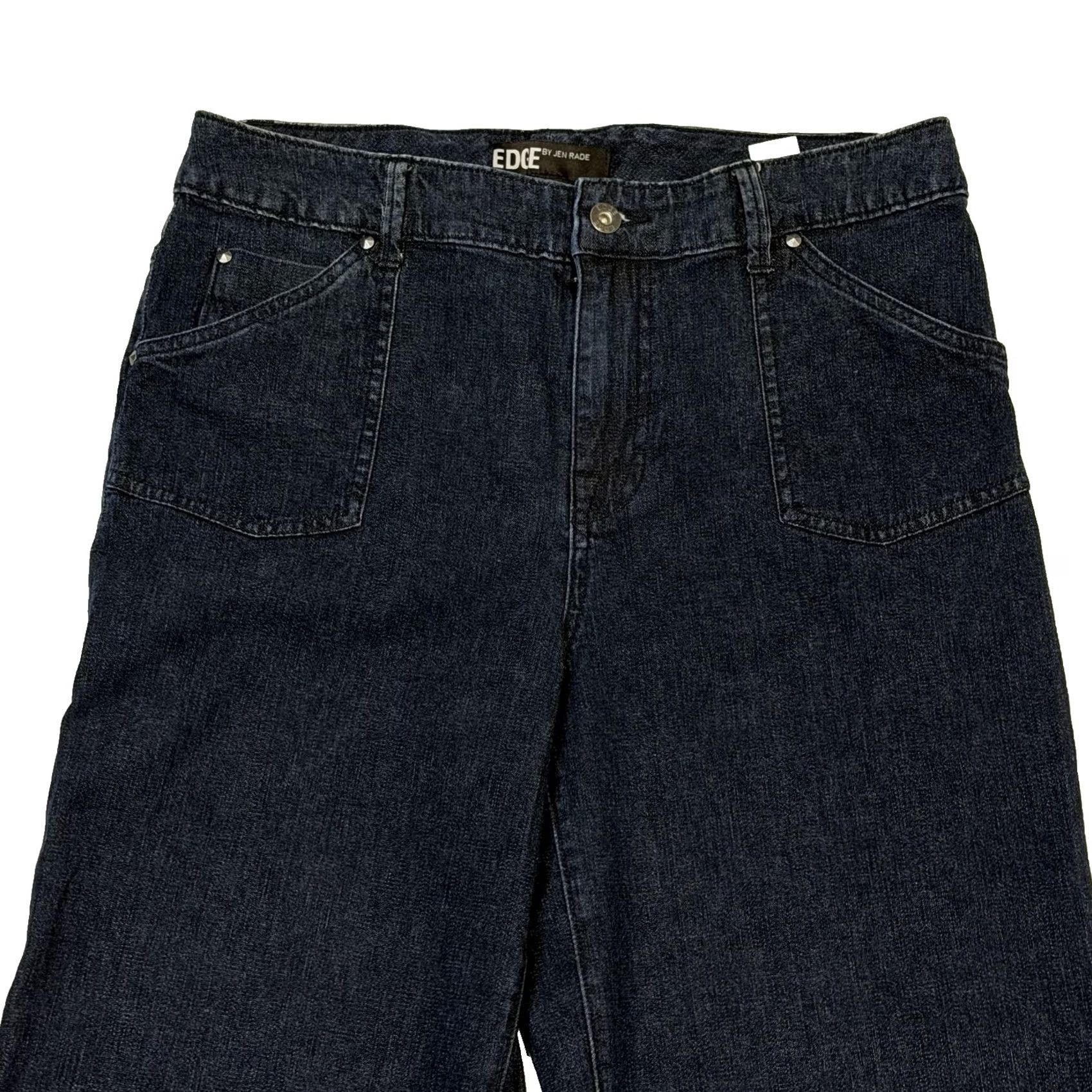 Vintage EDGE BY JEN RADE Jeans Womens 10 Blue Dark Wash High Rise Wide Leg Stretch Size 32" / US 10 / IT 46 - 3 Thumbnail