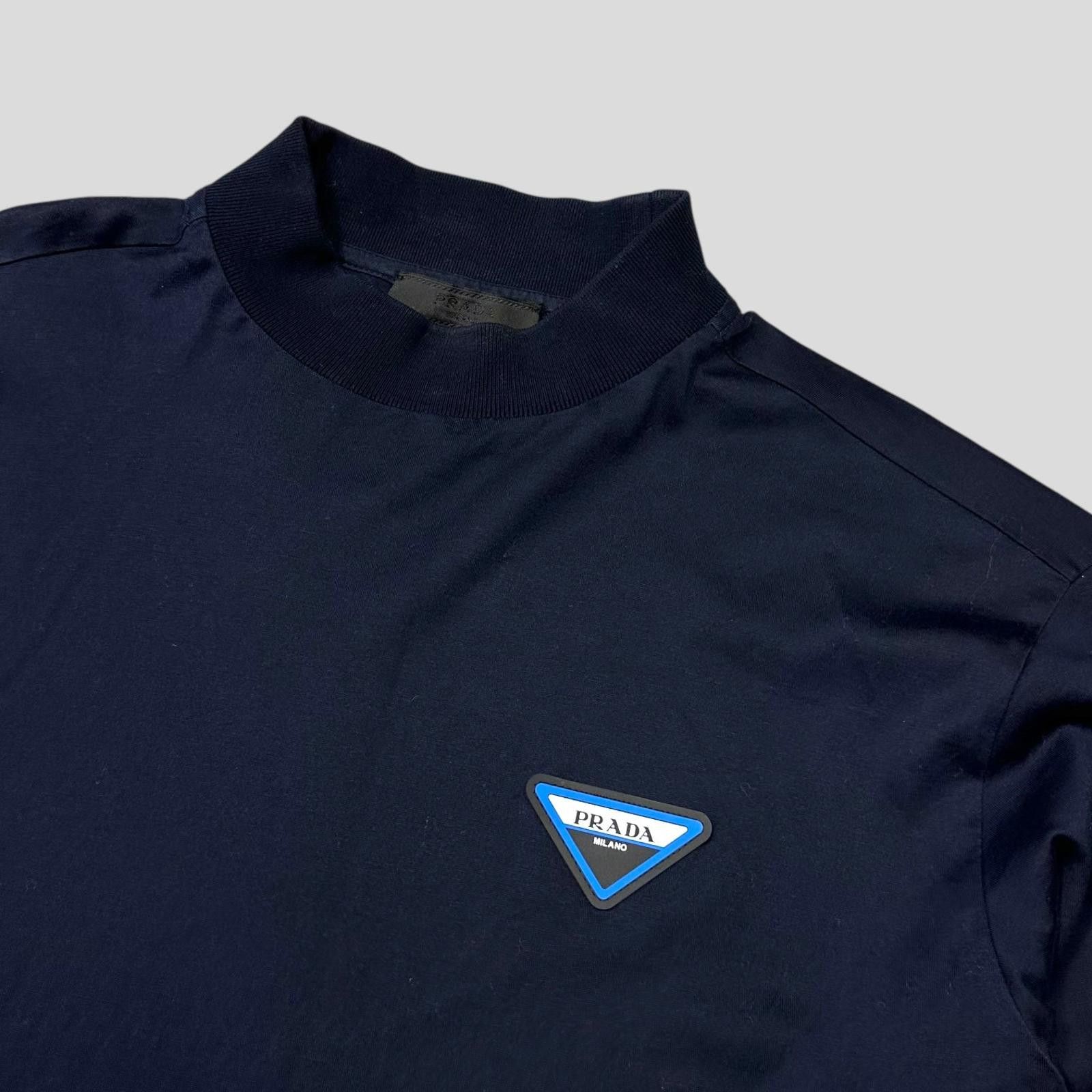 Prada Prada 2018 Rubber Triangle Logo Mock Neck Light Jumper - S Size US S / EU 44-46 / 1 - 2 Thumbnail