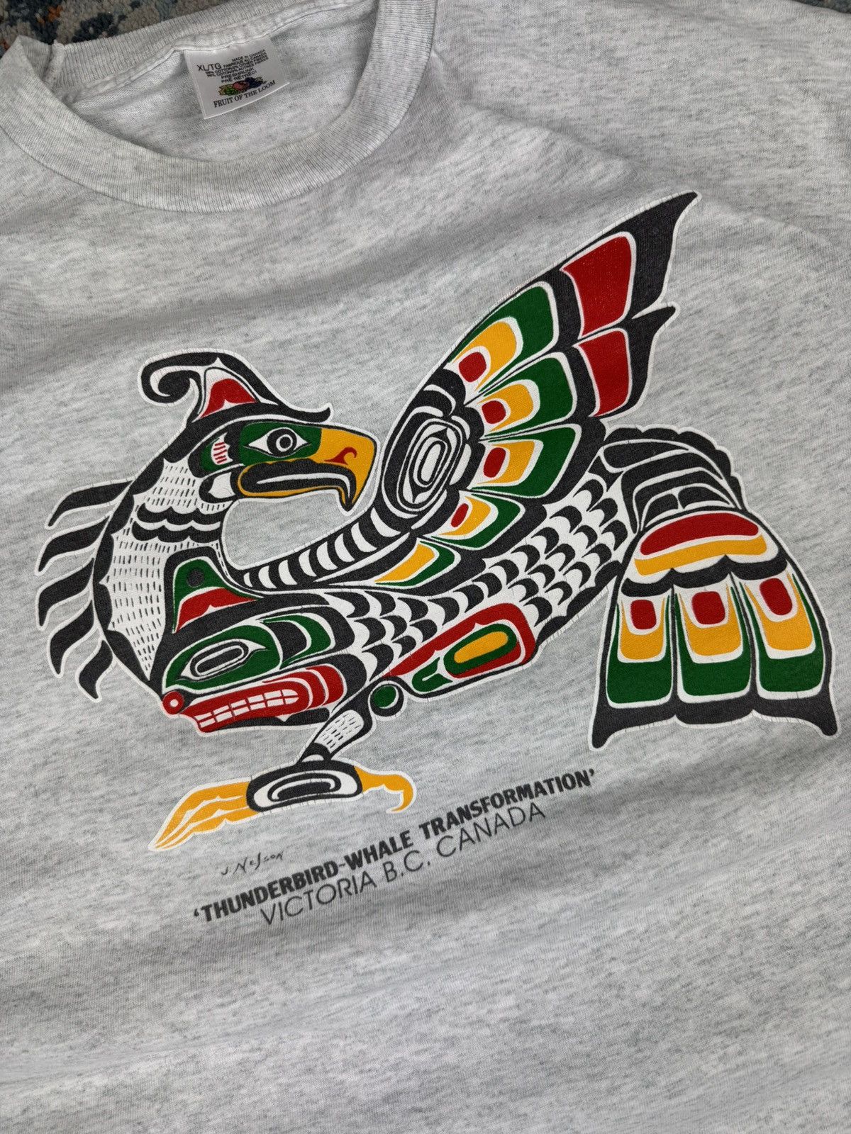 Native × Vintage Vintage 80s Thunderbird Victoria b.c Canada graphic tee Size US XL / EU 56 / 4 - 6 Thumbnail