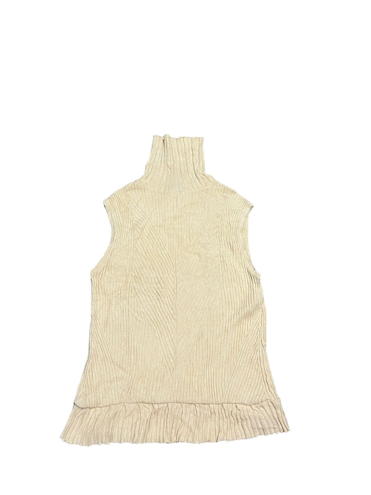 image of Jean Paul Gaultier Ribbed Top in Beige, Women's (Size Small)