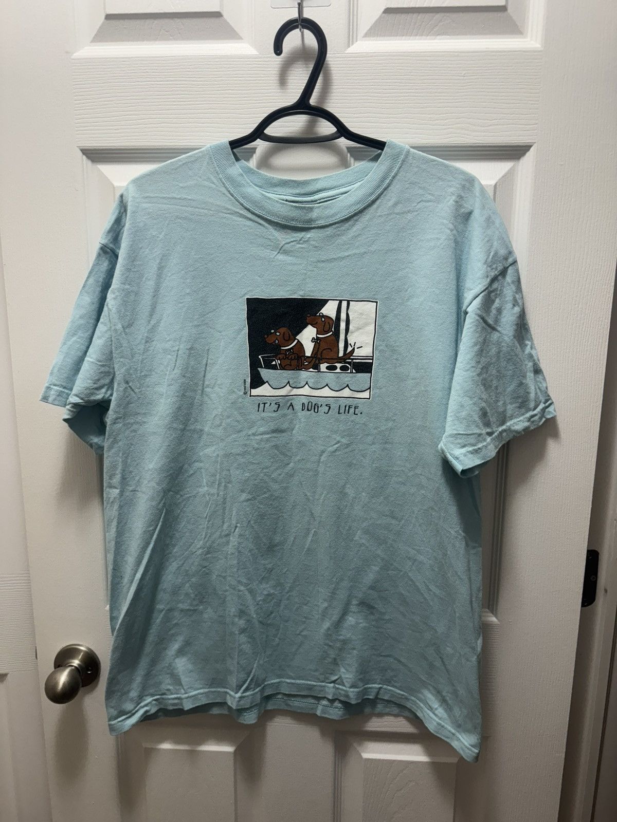 Anvil Anvil 2005 Vintage It's A Dogs Life Comic Shirt Baby Blue Size US L / EU 52-54 / 3 - 1 Thumbnail